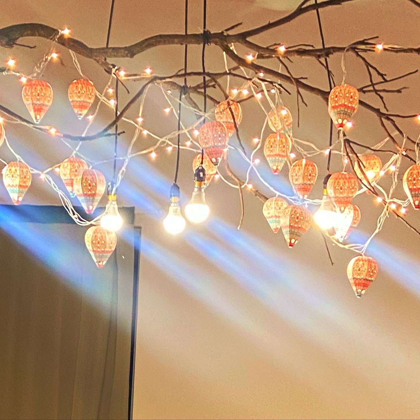 Paper Mini Hot Air Balloon Fairy Lights Set of 12