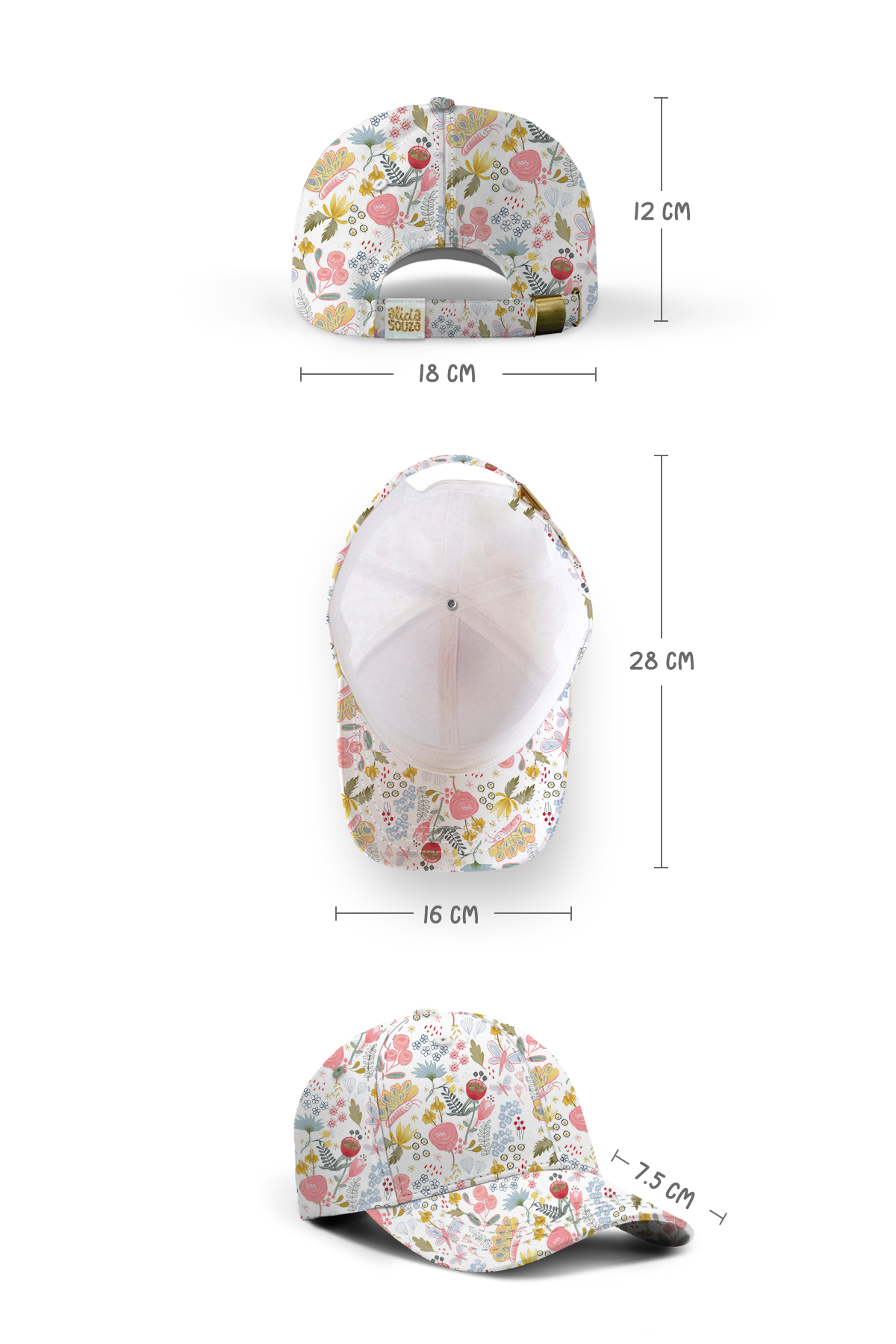 White Floral Cap
