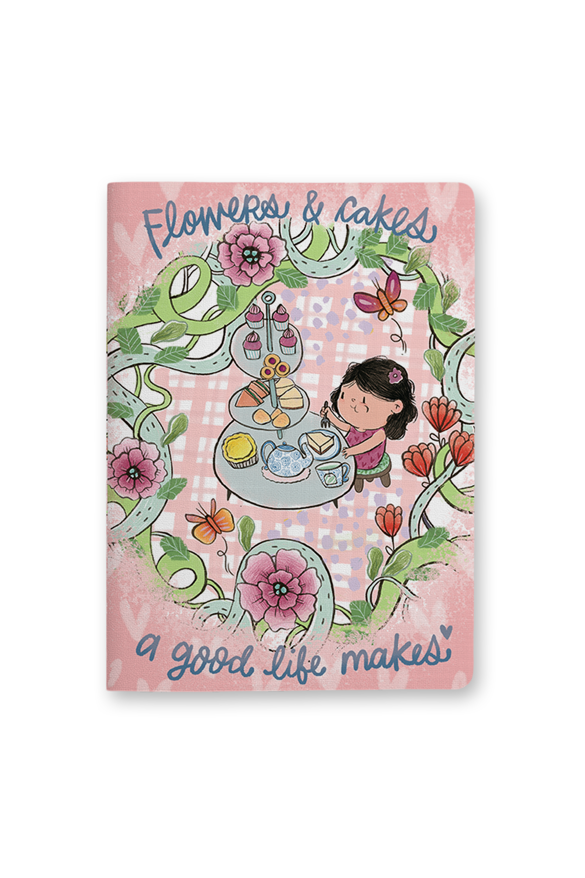 Flower and Cakes Saddle Stitch Notebook - Combo of 2