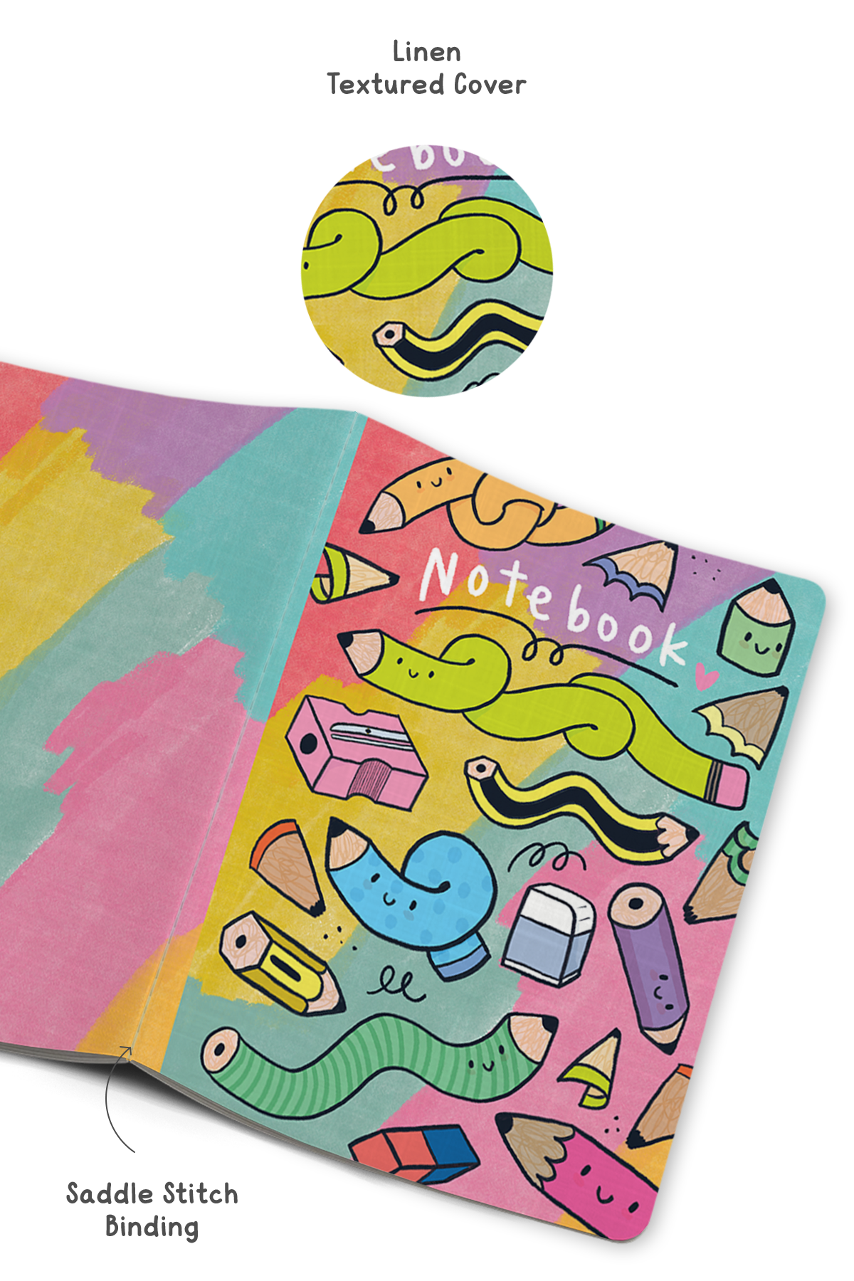 Squiggly Pencils Saddle Stitch Notebook - Combo of 2