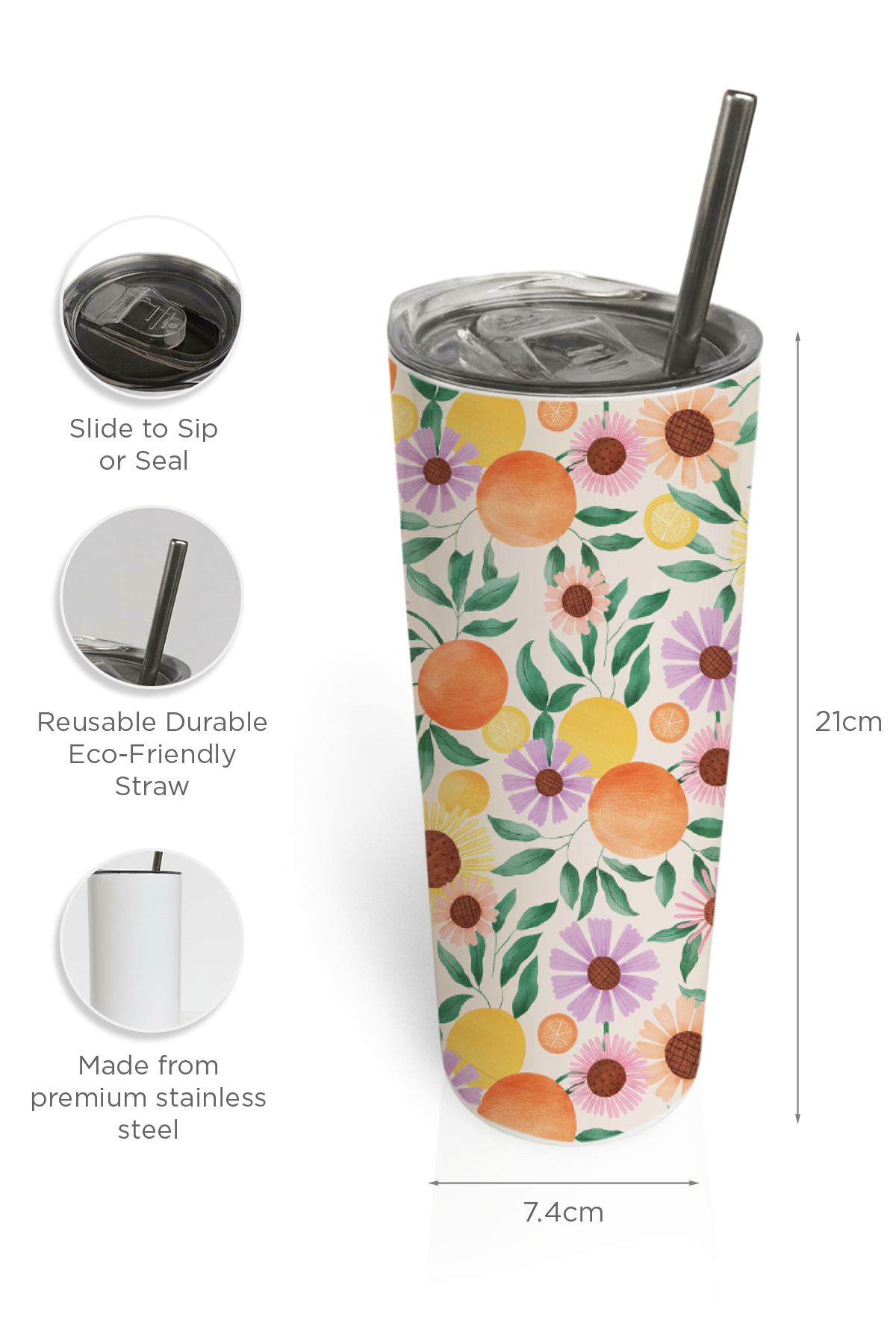 Orange Garden Tumbler Bottle