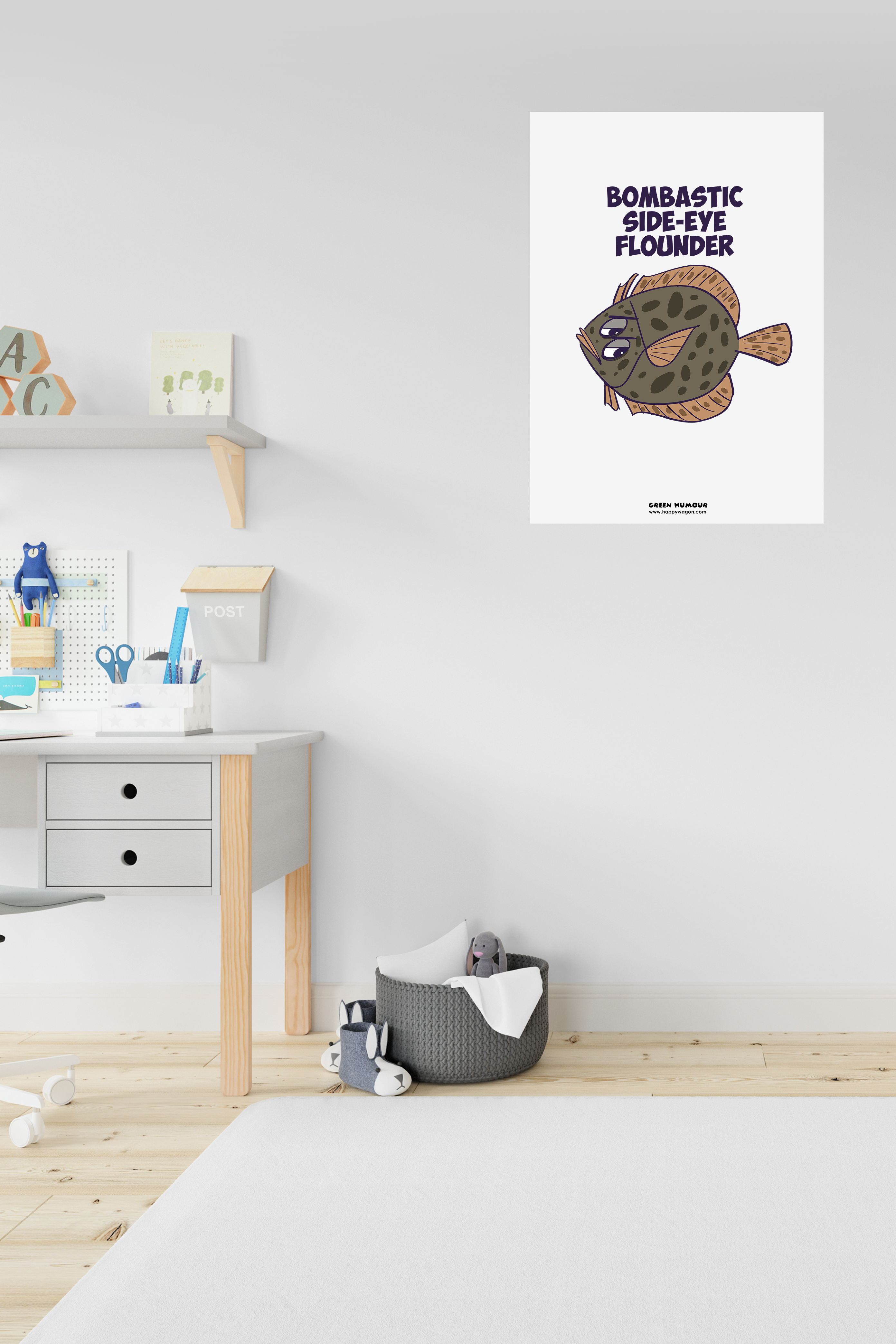 Bombastic Side-Eye Flounder Non Tearable Poster