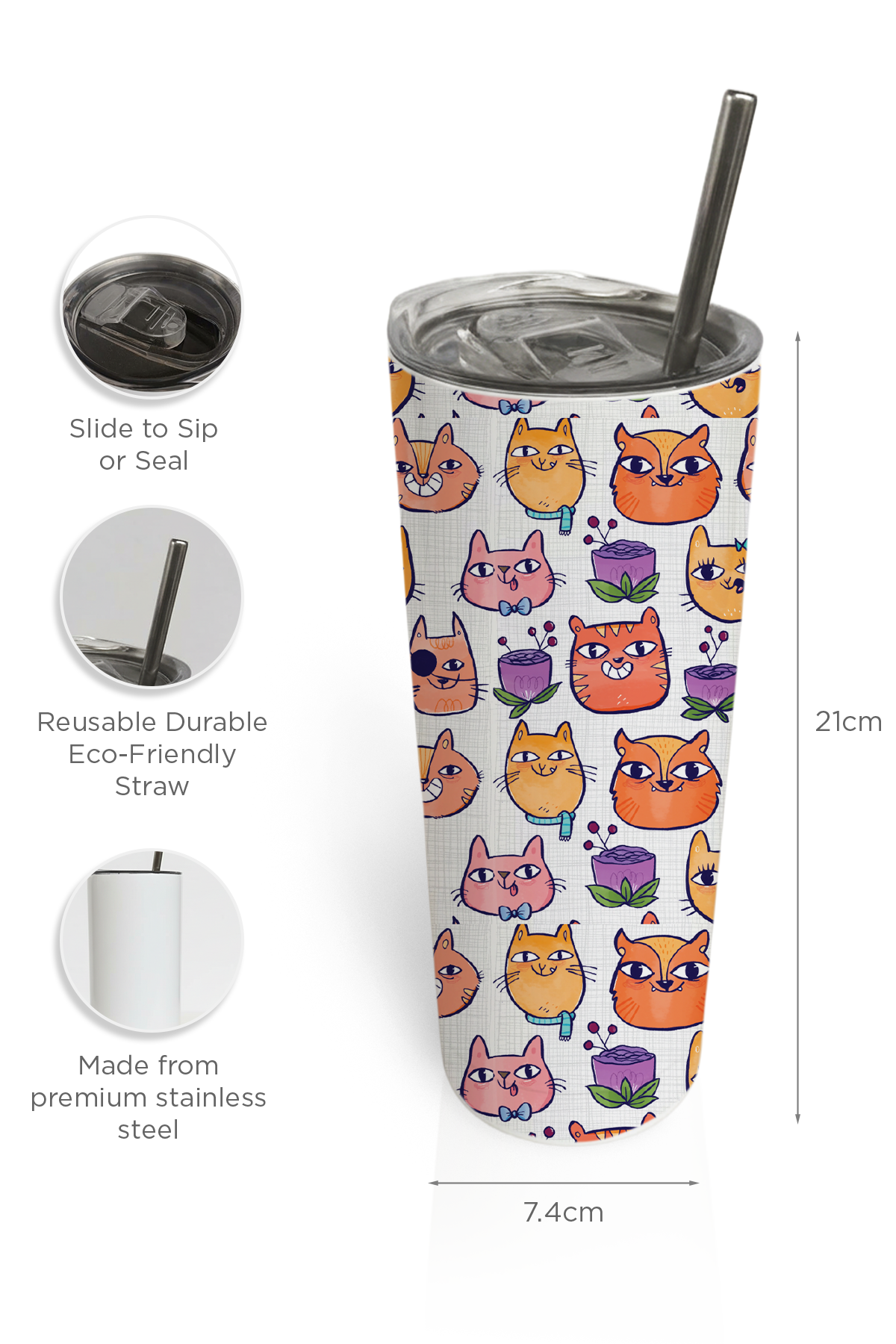 Happy Cats Tumbler Bottle