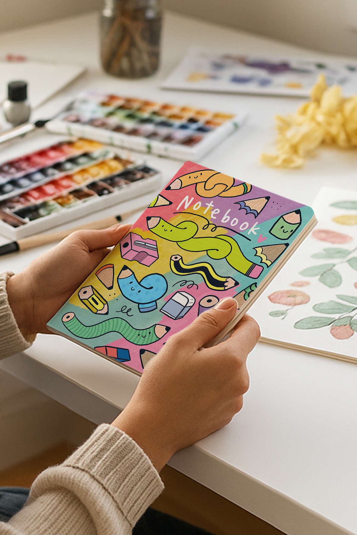 Squiggly Pencils Saddle Stitch Notebook - Combo of 2