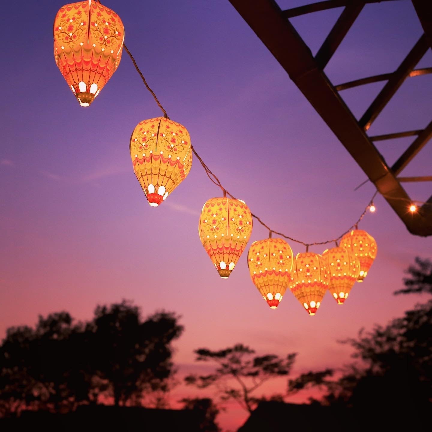 Paper Mini Hot Air Balloon Fairy Lights Set of 12