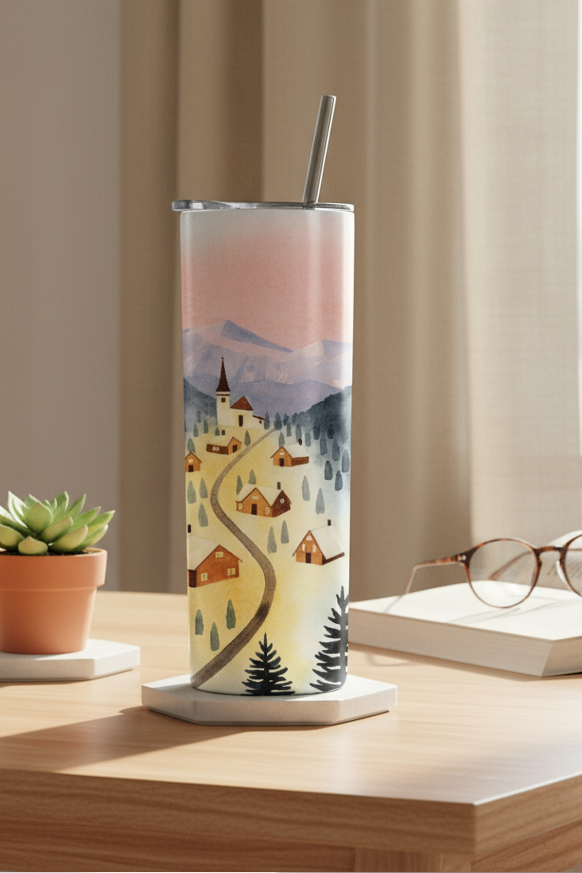 Winter Village Tumbler Bottle