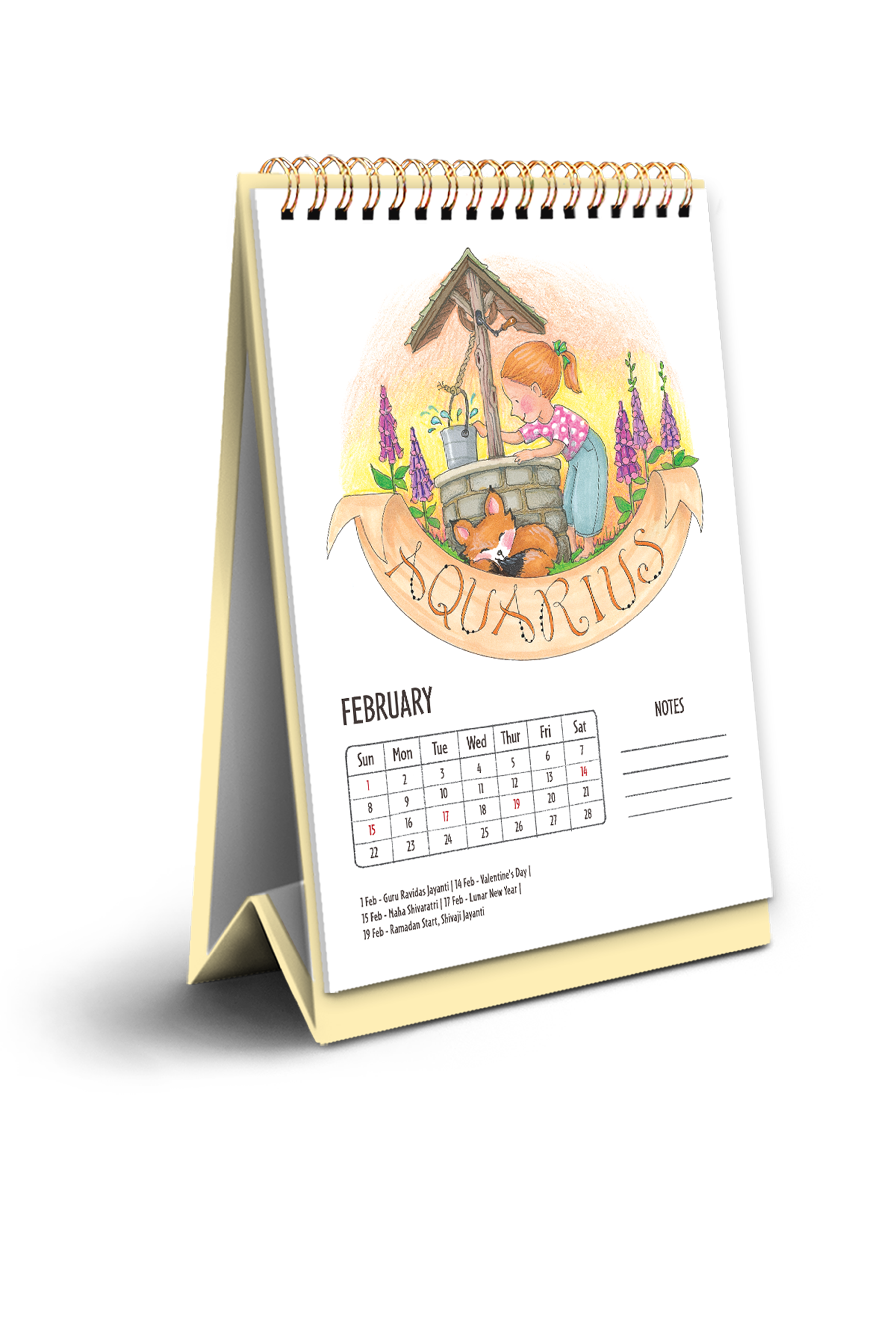 2026 Zodiac Desk Calendar