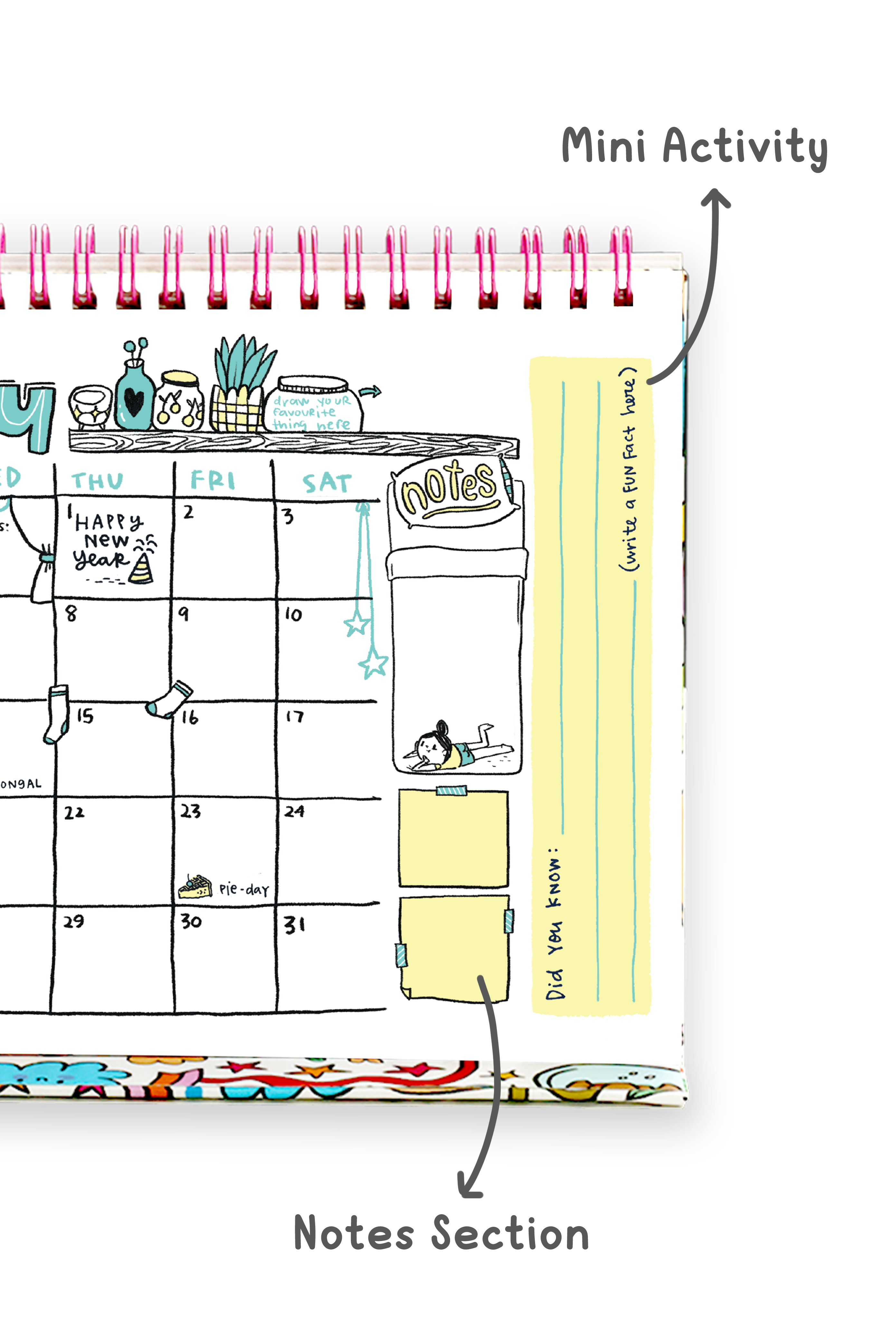 2026 Calendoodler 2-in-1 Desk Calendar + Notebook