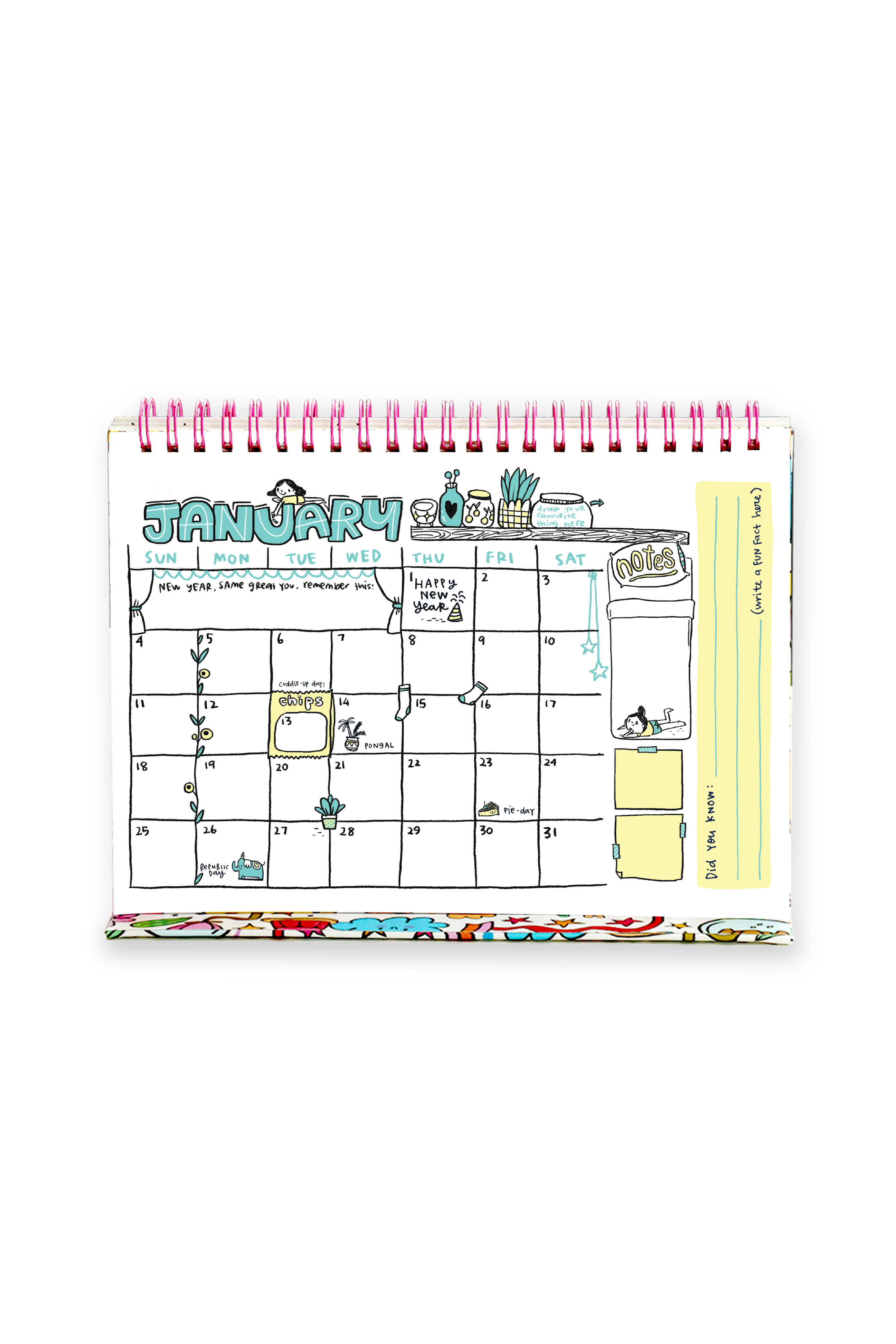 2026 Calendoodler 2-in-1 Desk Calendar + Notebook