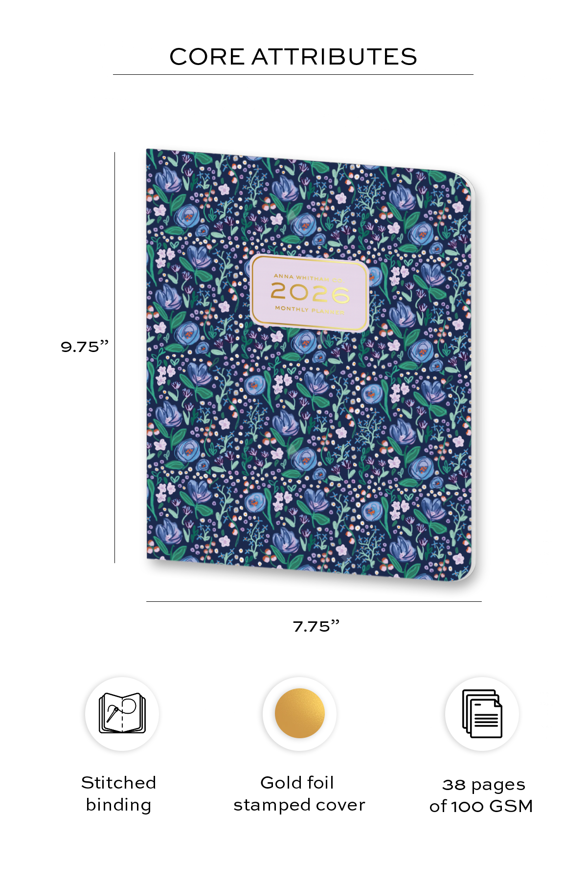 2026 Alison Floral Monthly Planner