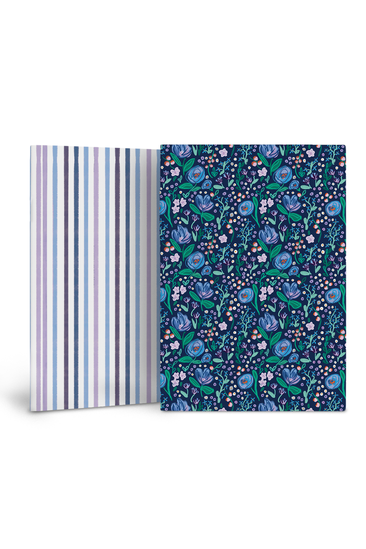 Alison Floral and Blue Stripes Notebooks Set