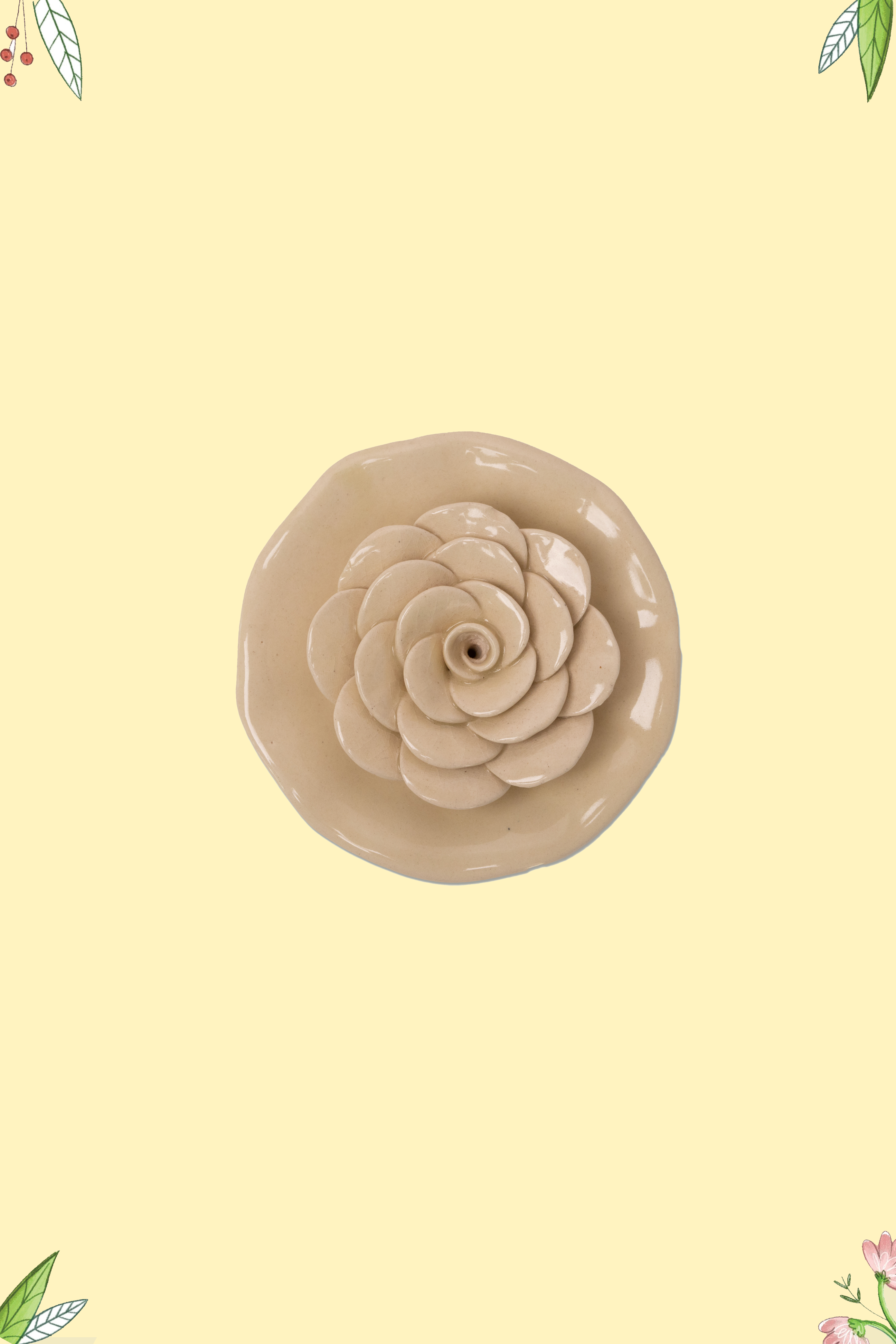 Lotus Fragranced Incense Stick & Ceramic Ash Holder