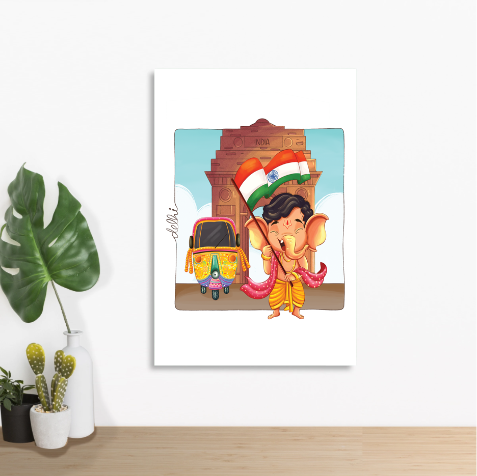 Ganesha In Delhi Wall Art
