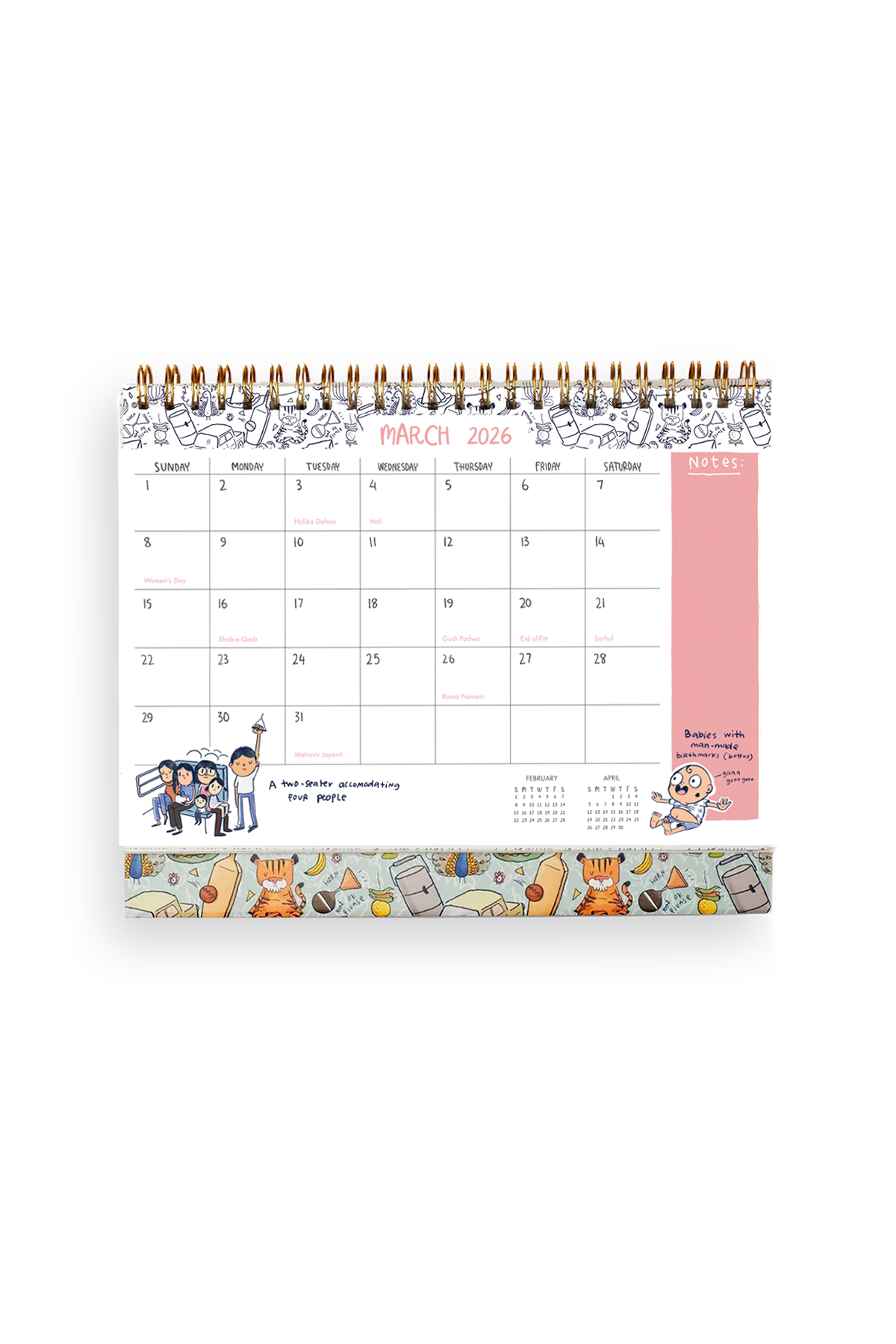 2026 Endearing Desk Calendar