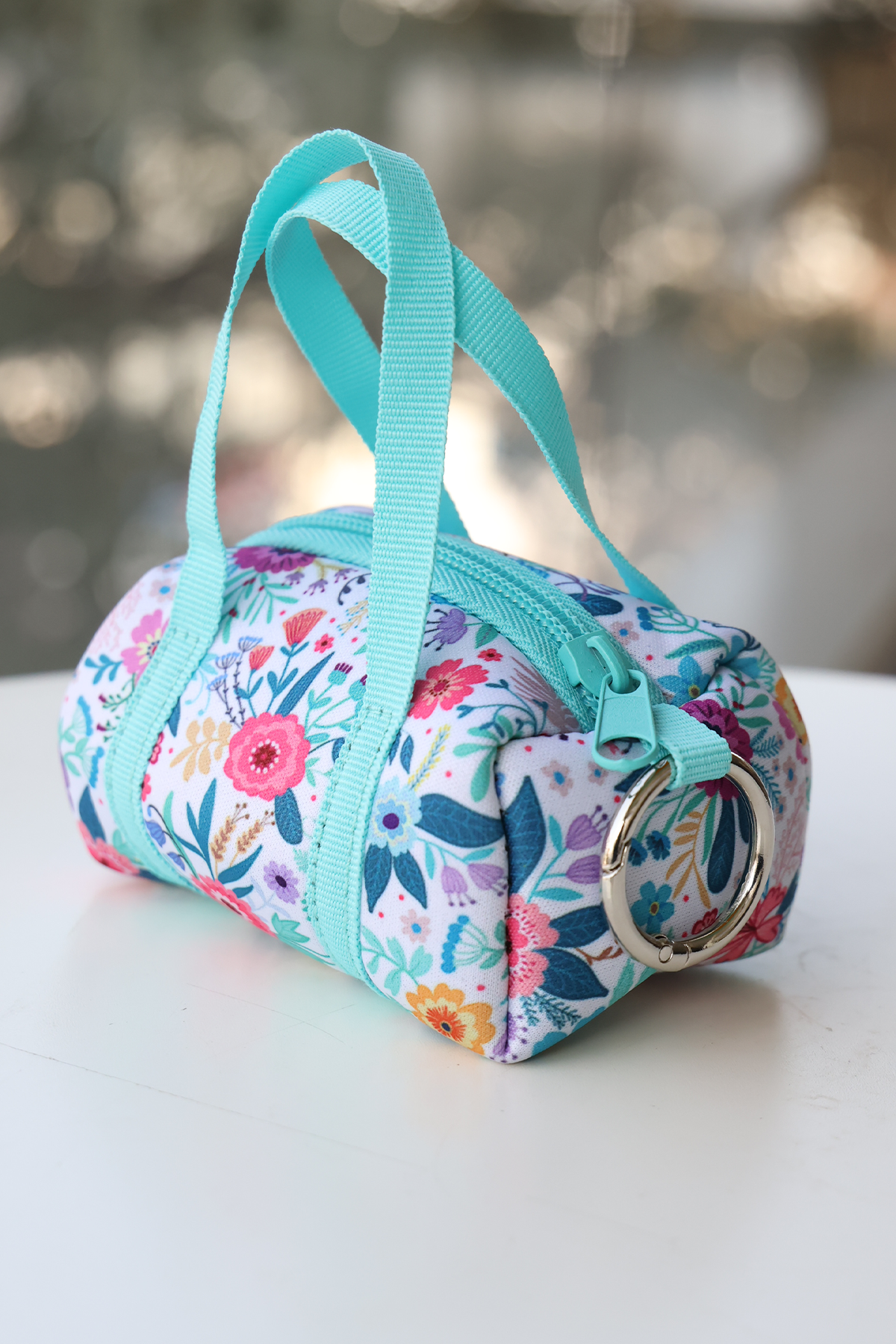 Floral Mini Duffle Bag Charm