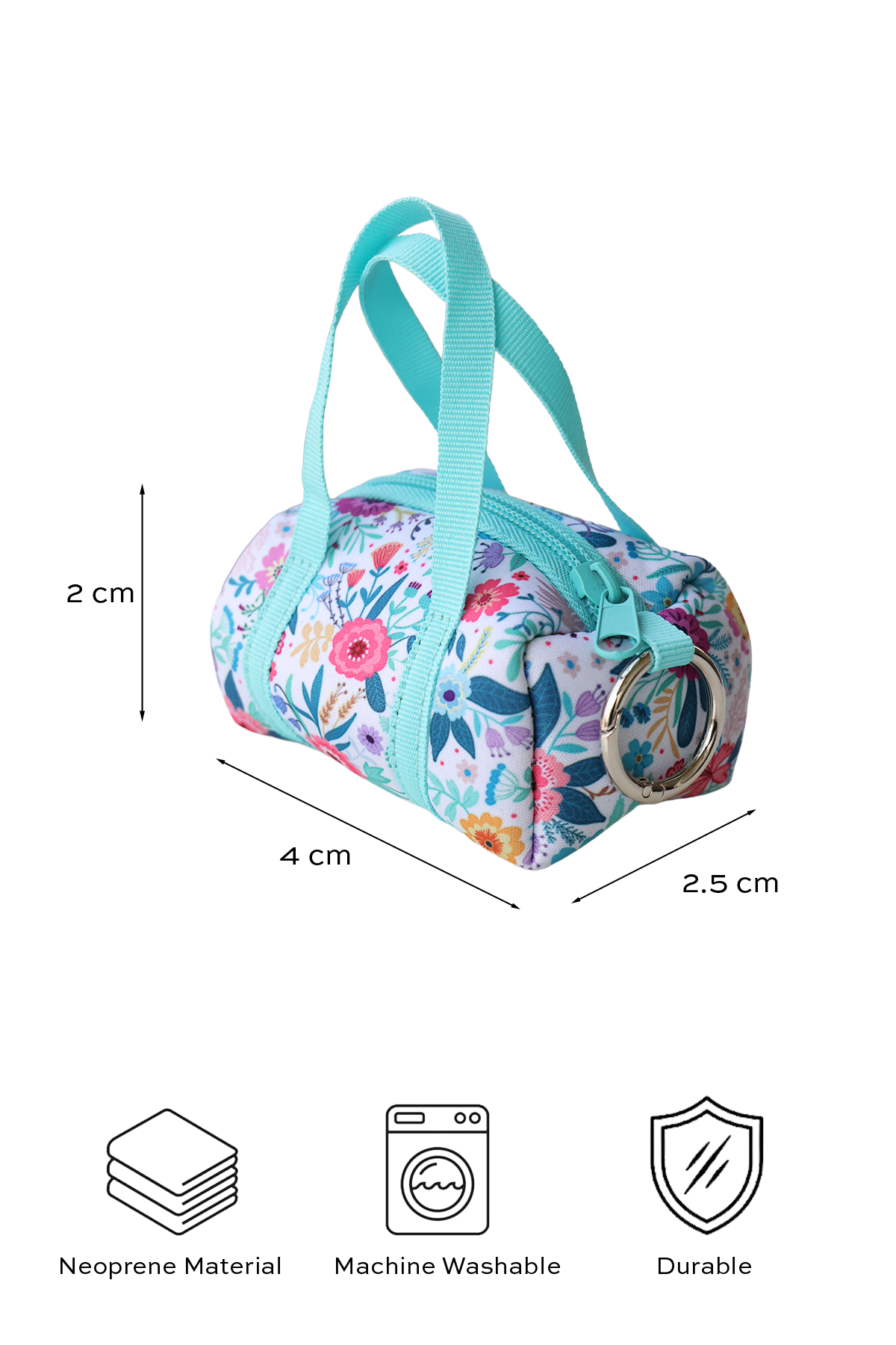 Floral Mini Duffle Bag Charm