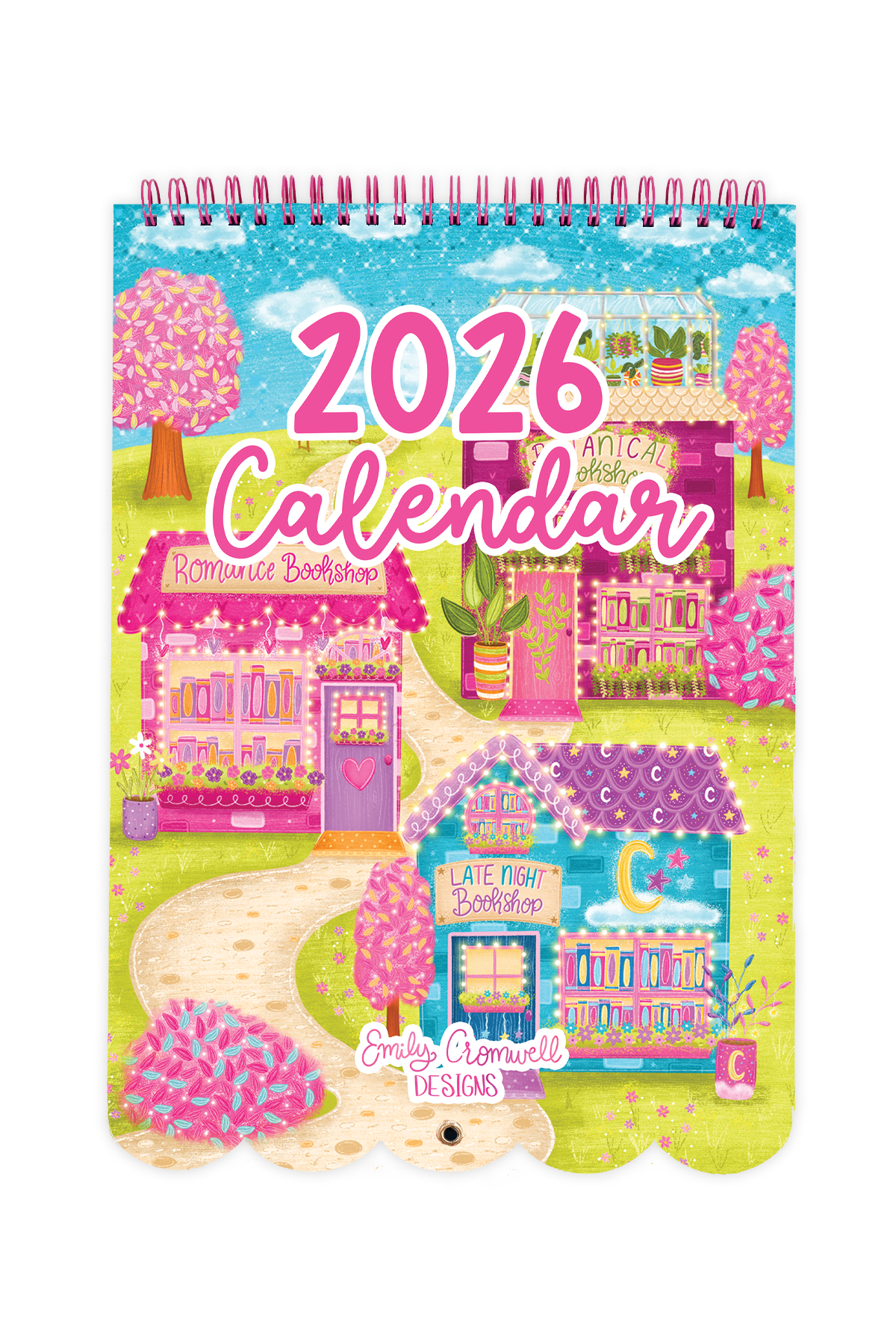 2026 Whimsical Bookshop Wall Calendar