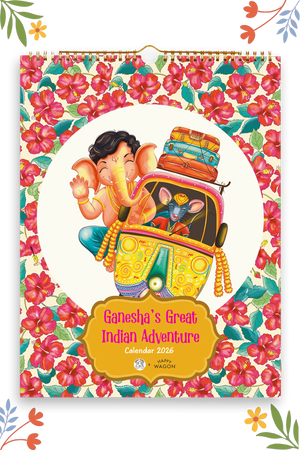 2026 Ganesha's Great Indian Adventure Wall Calendar