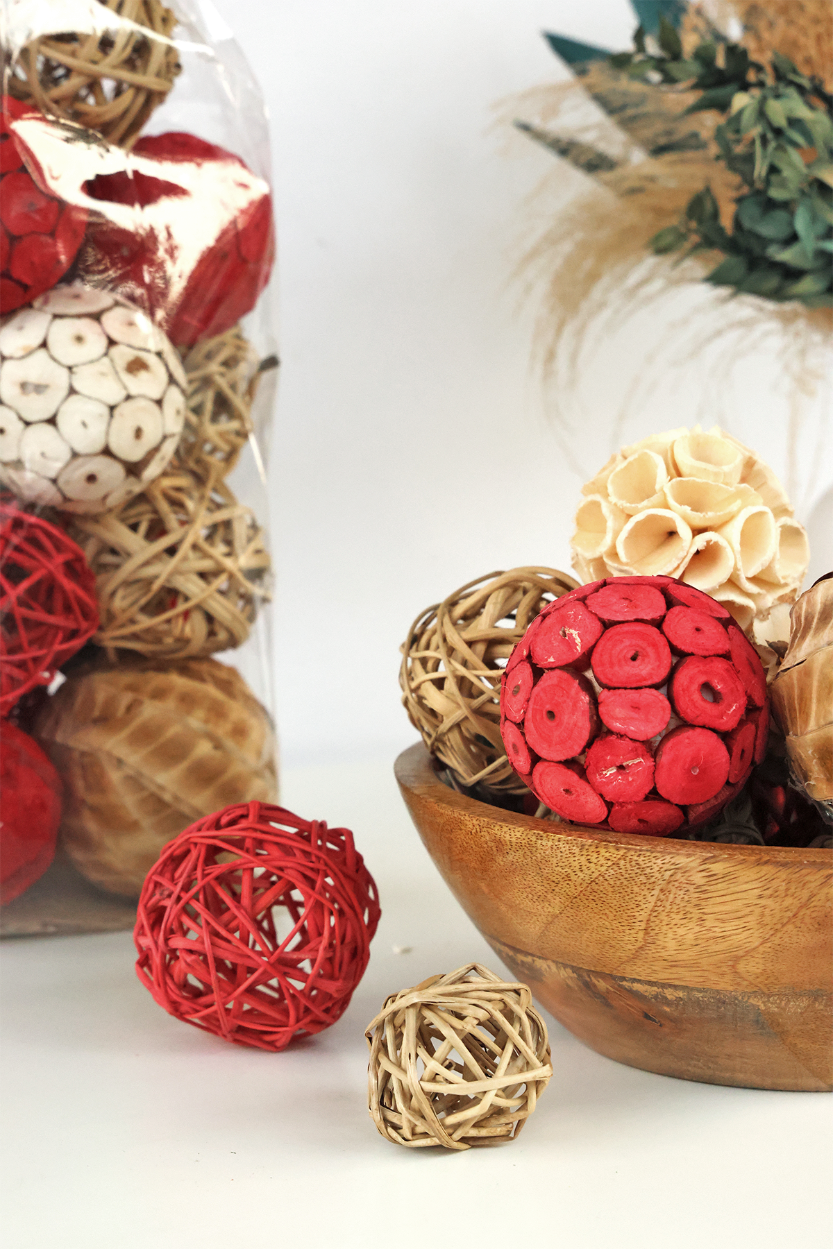 Red and White Decorative Bowl fillers