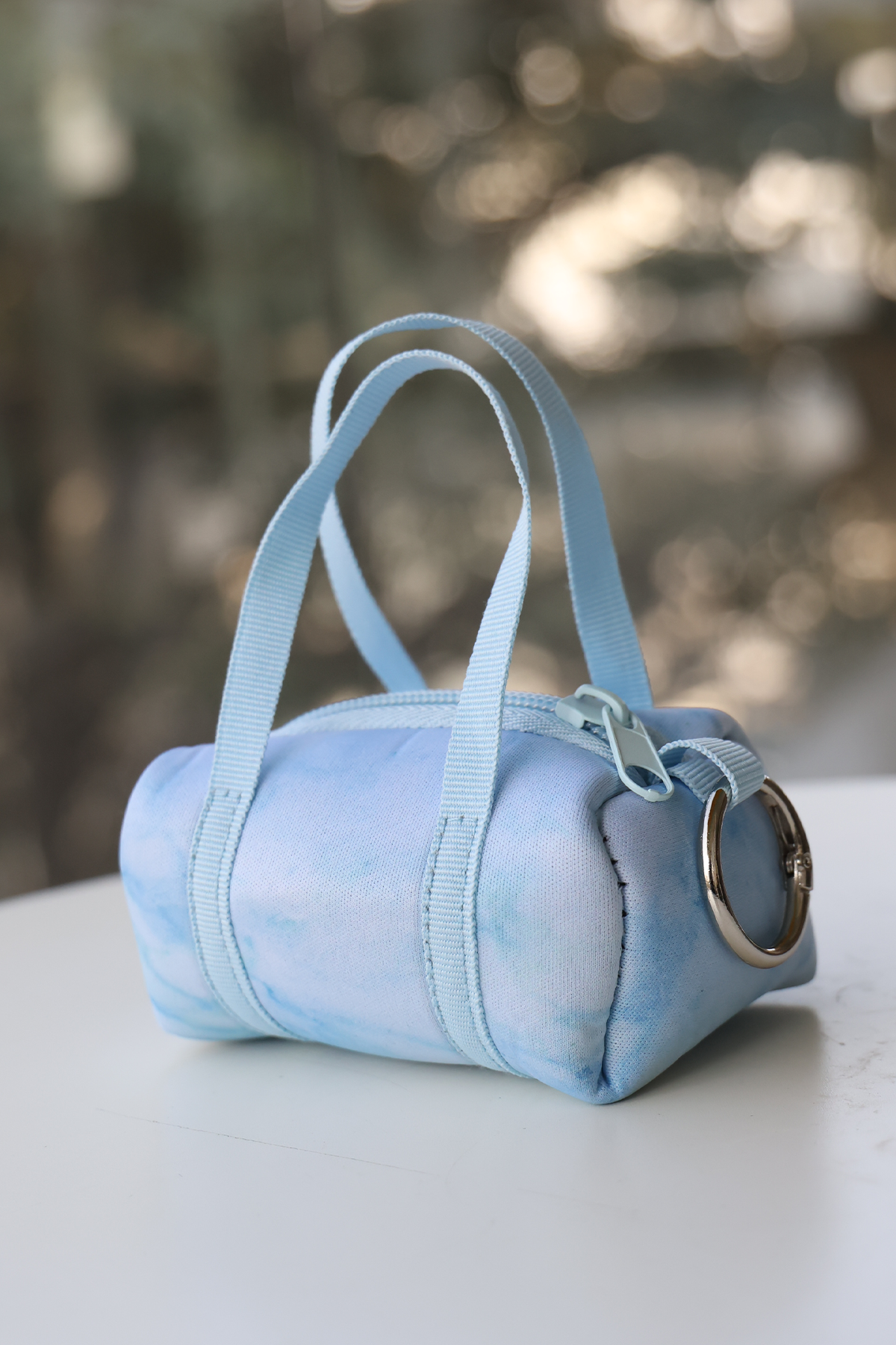 Marble Print Mini Duffle Bag Charm