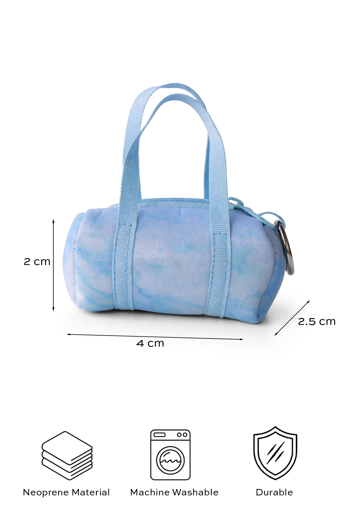 Marble Print Mini Duffle Bag Charm