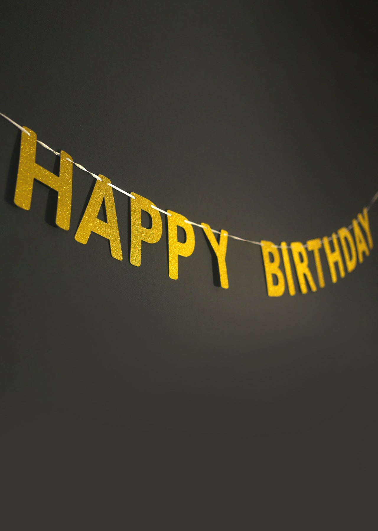 Golden Happy Birthday Banner Bunting