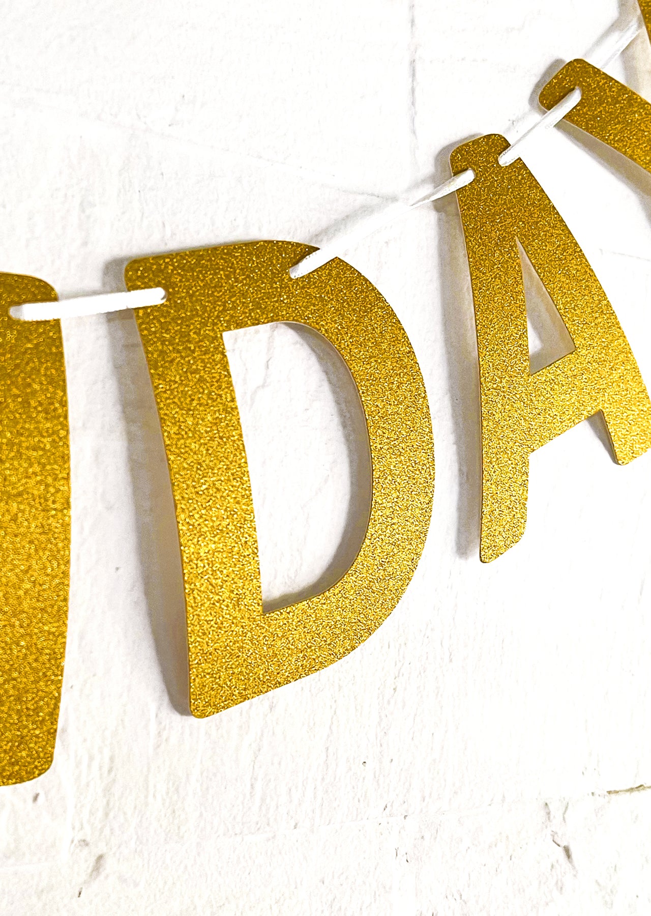 Golden Happy Birthday Banner Bunting
