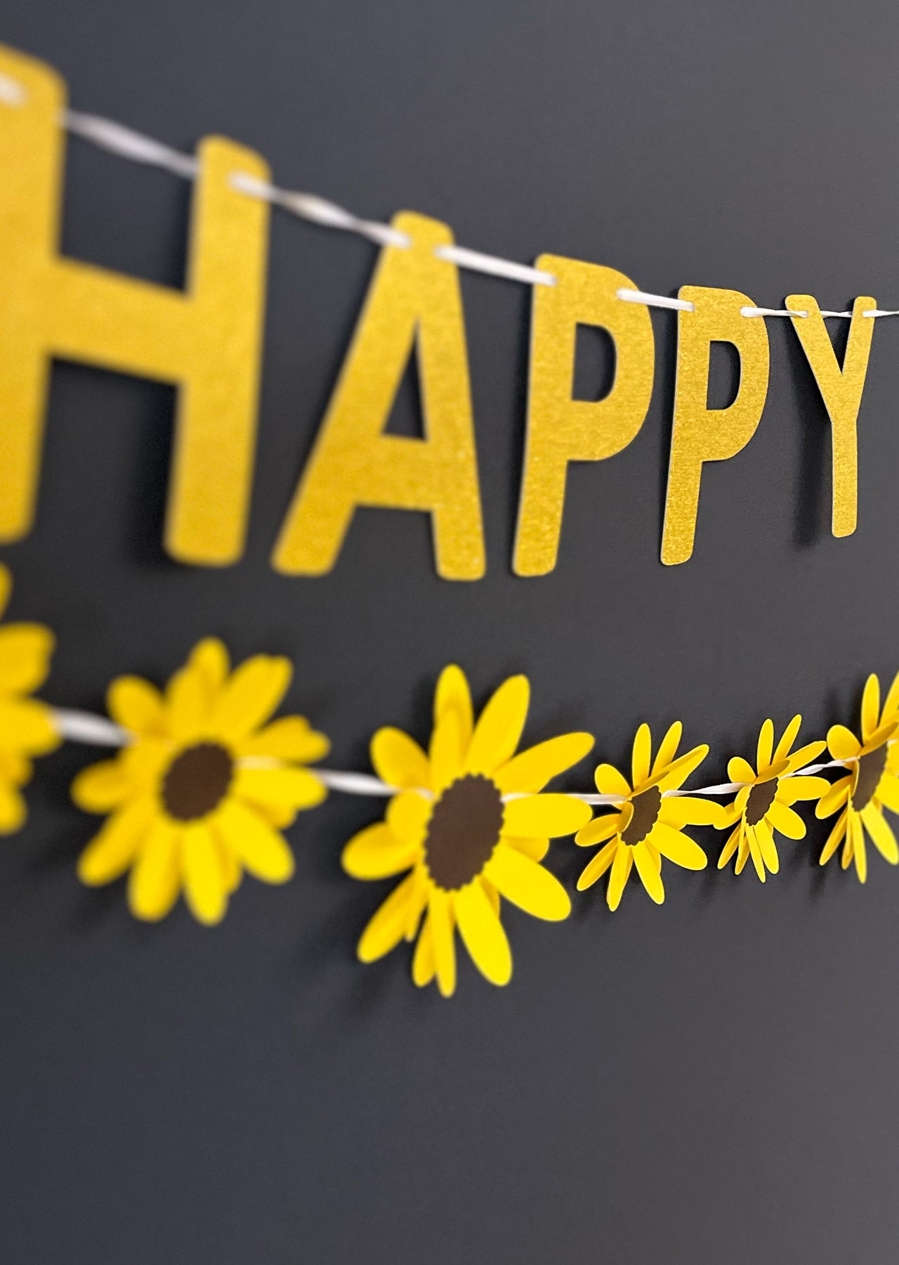 Yellow Sunflower and Happy Birthday Paper Party Decor