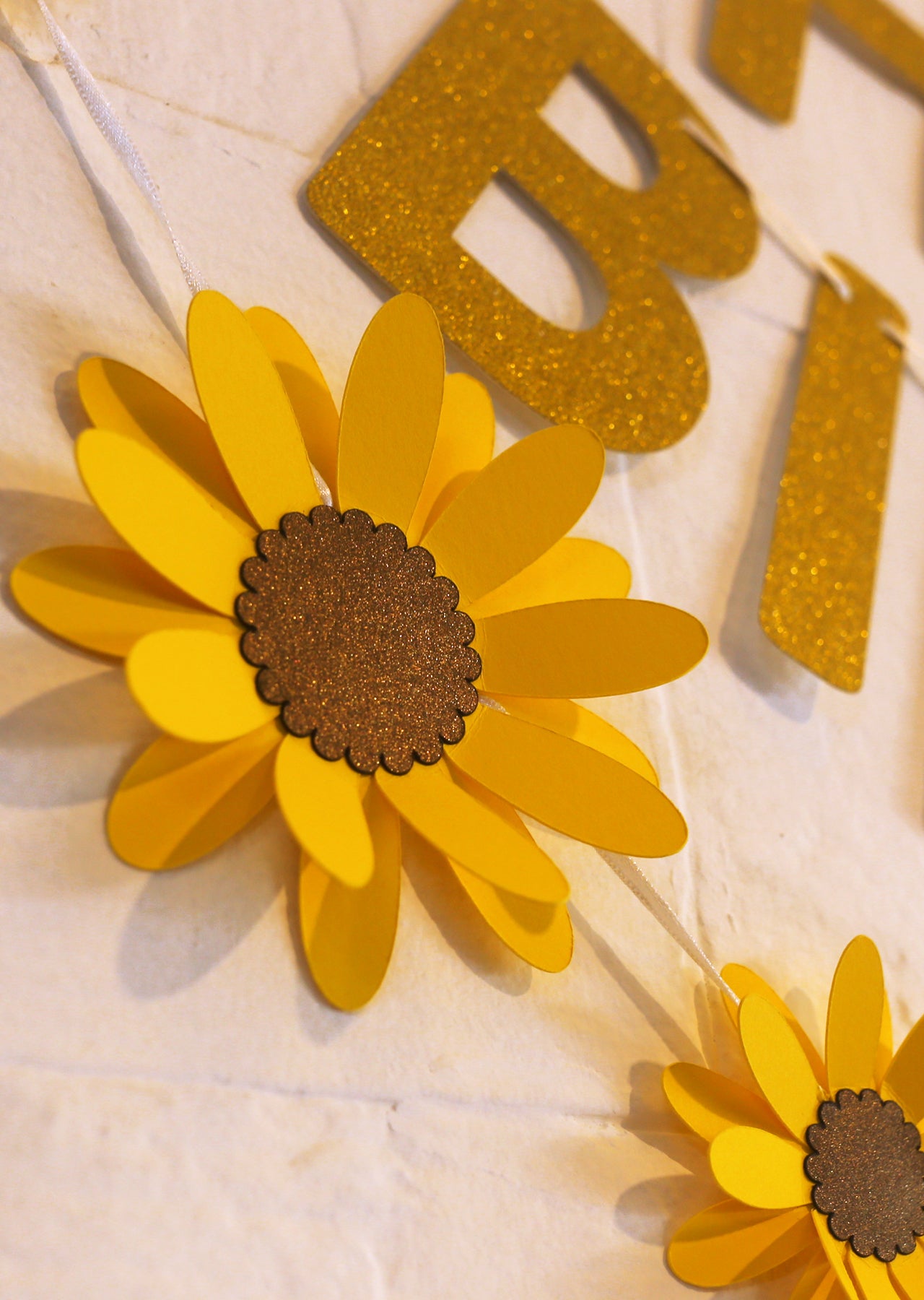 Yellow Sunflower and Happy Birthday Paper Party Decor