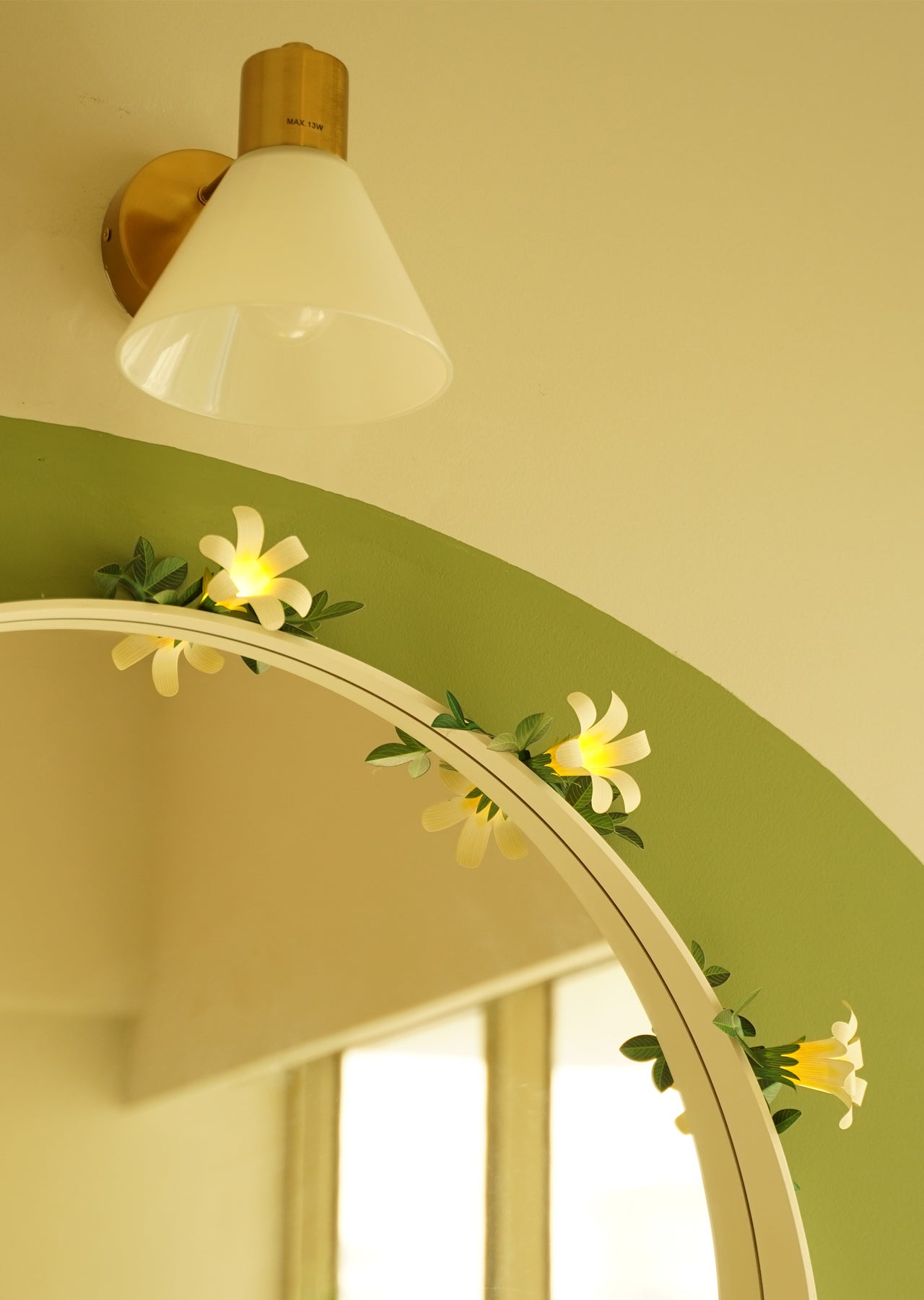 White Paper Flower Fairy Lights (10 flowers)