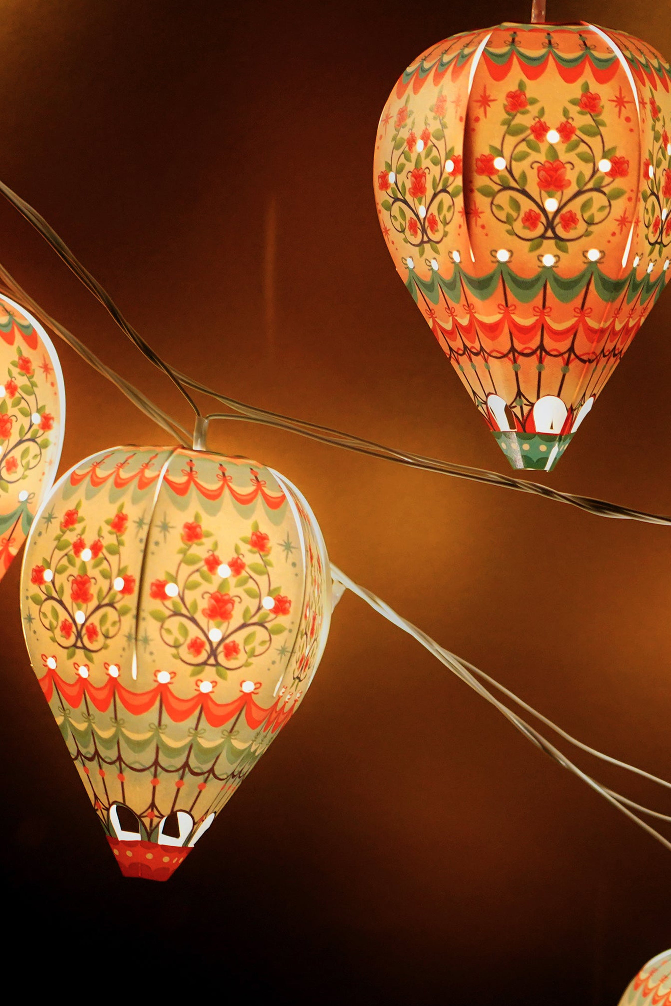 Paper Mini Hot Air Balloon Fairy Lights