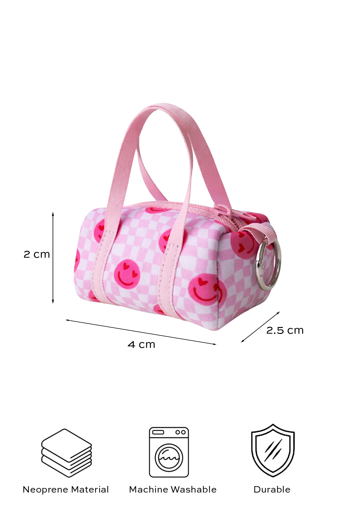 Smiley Mini Duffle Bag Charm