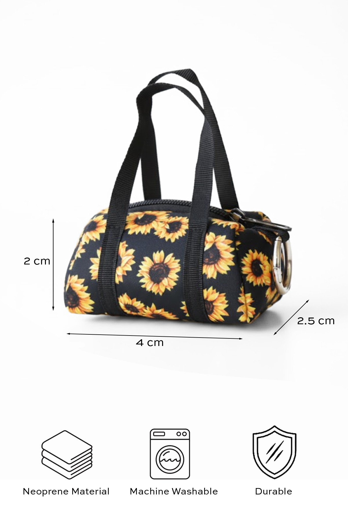 Sunflower Mini Duffle bag Charm