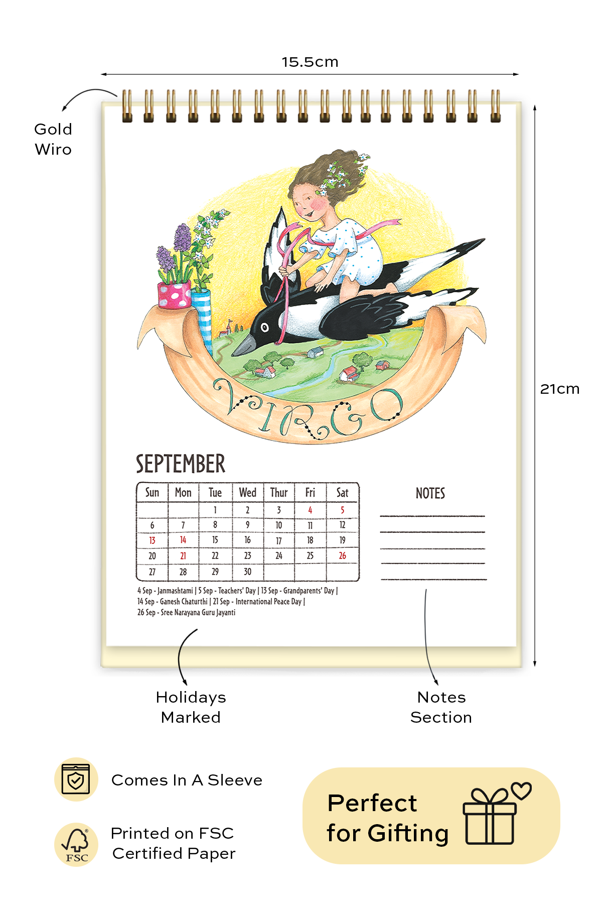 2026 Zodiac Desk Calendar