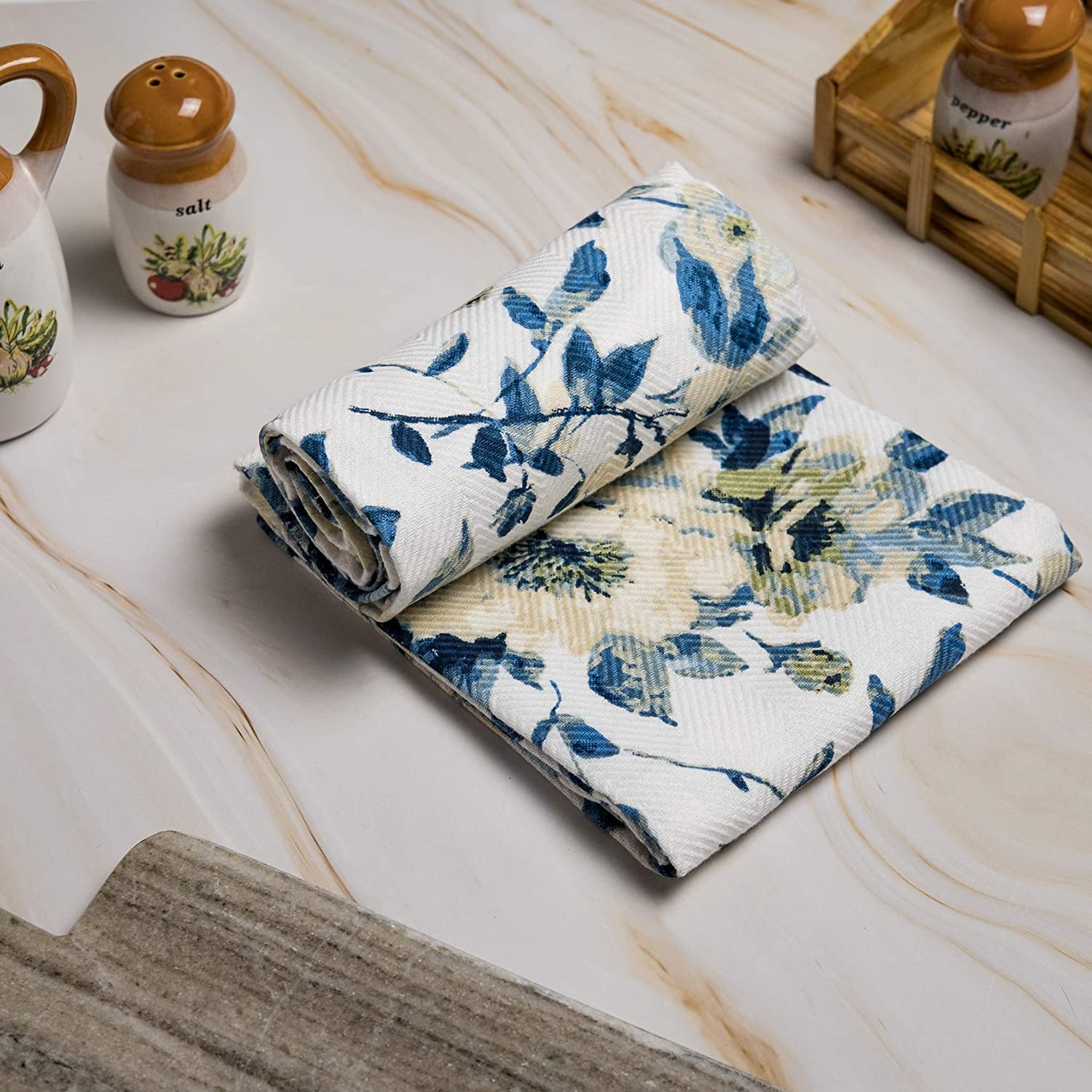 Blue Langdon Floral Kitchen Towel