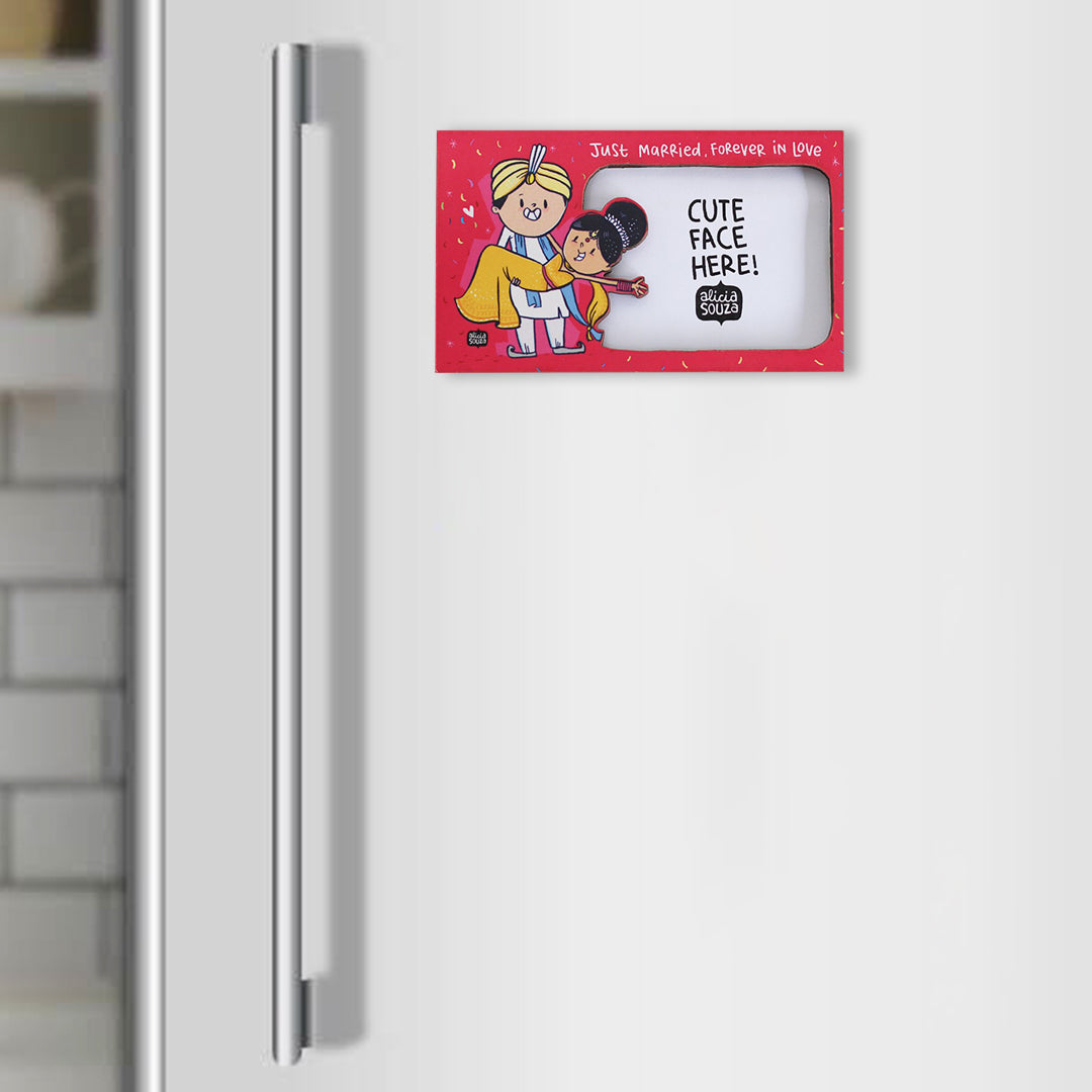 Just Married - Refrigerator Magnetic Frame (big)
