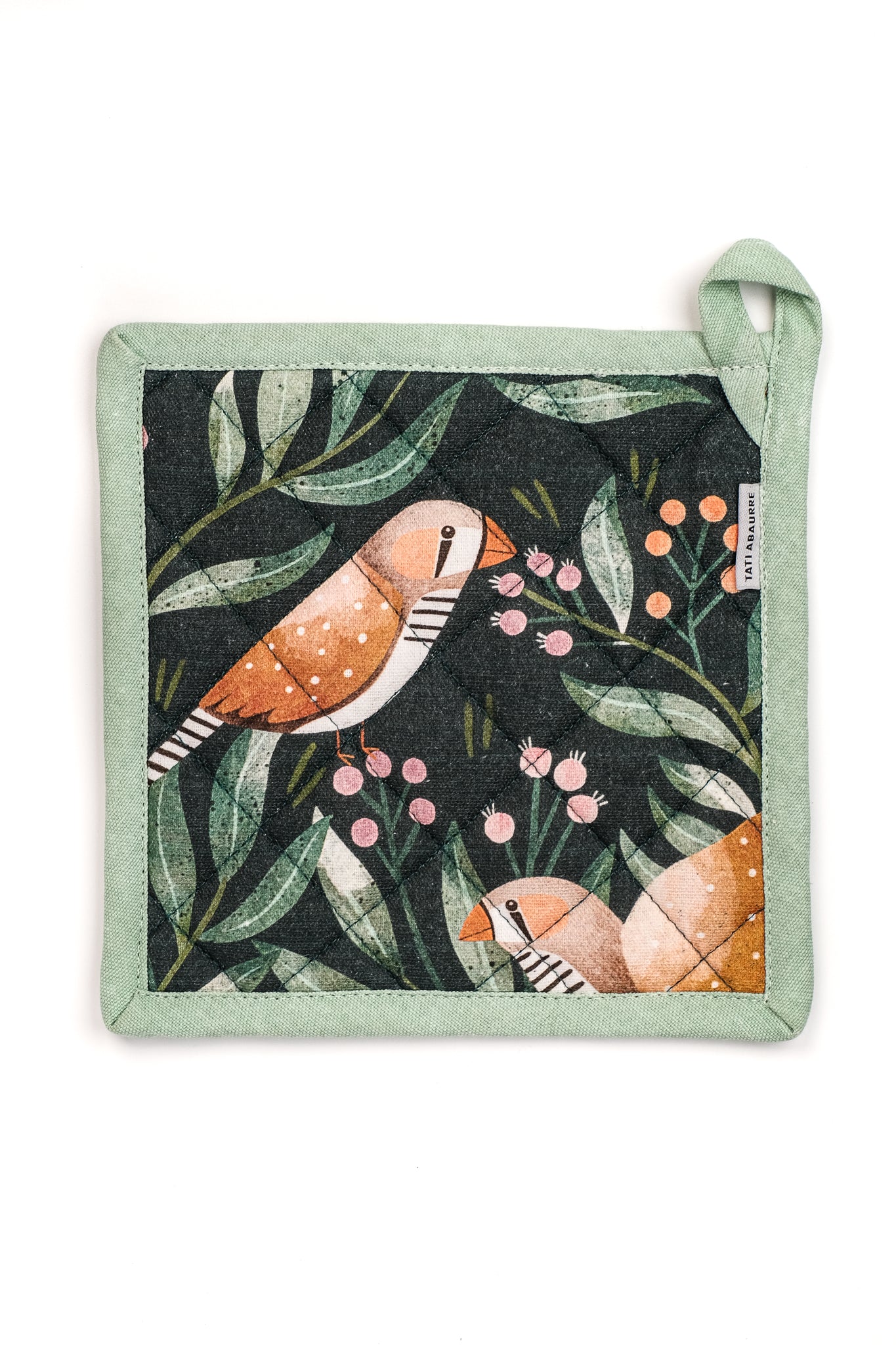 Zebra Finch Pot Holder & Tea Towels Set