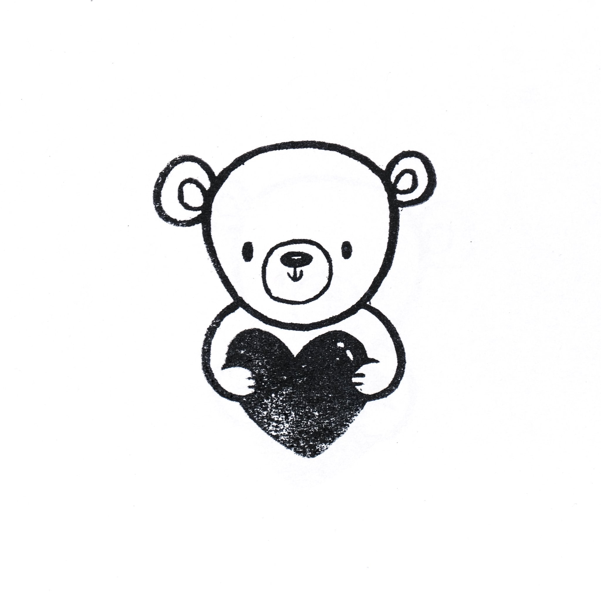 Heart-Shaped Teddy Stamp