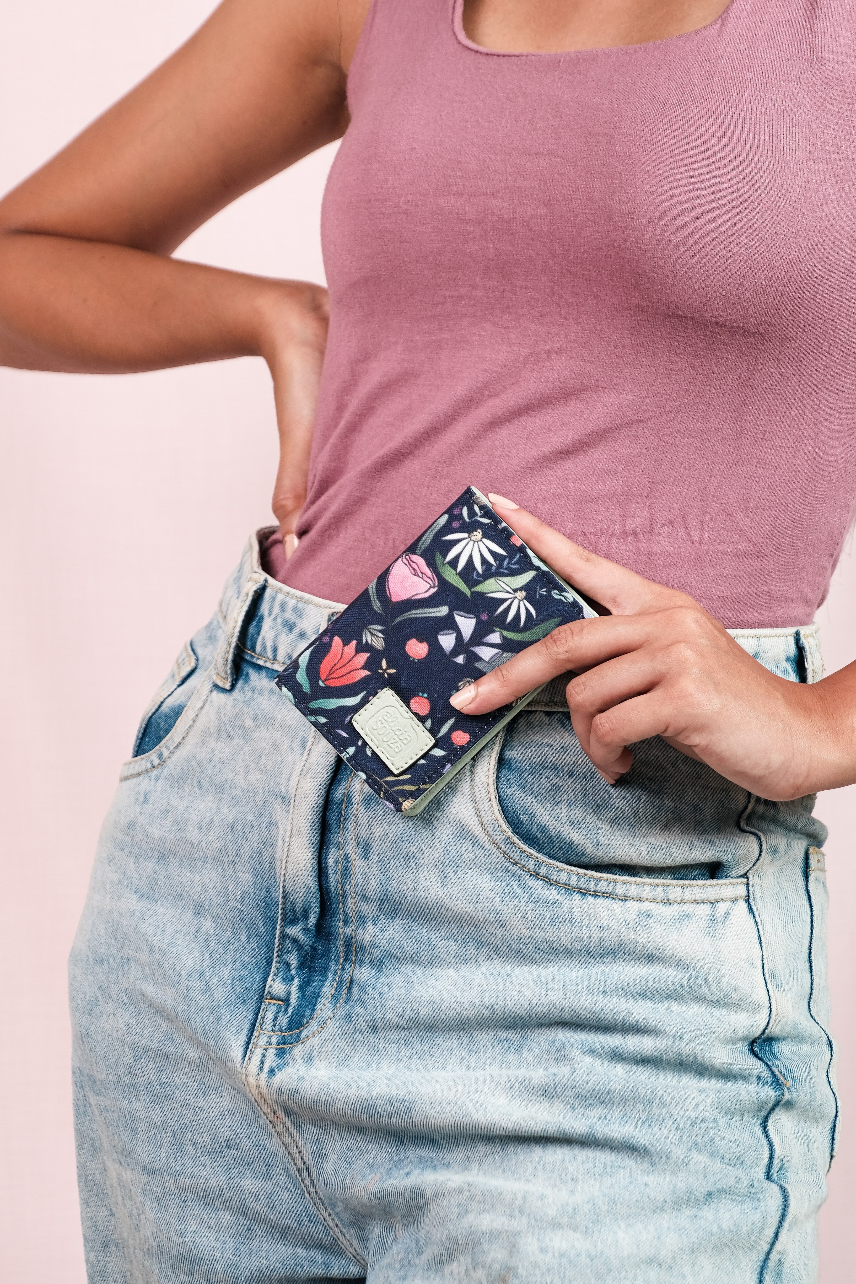 Purple Floral Card Holder