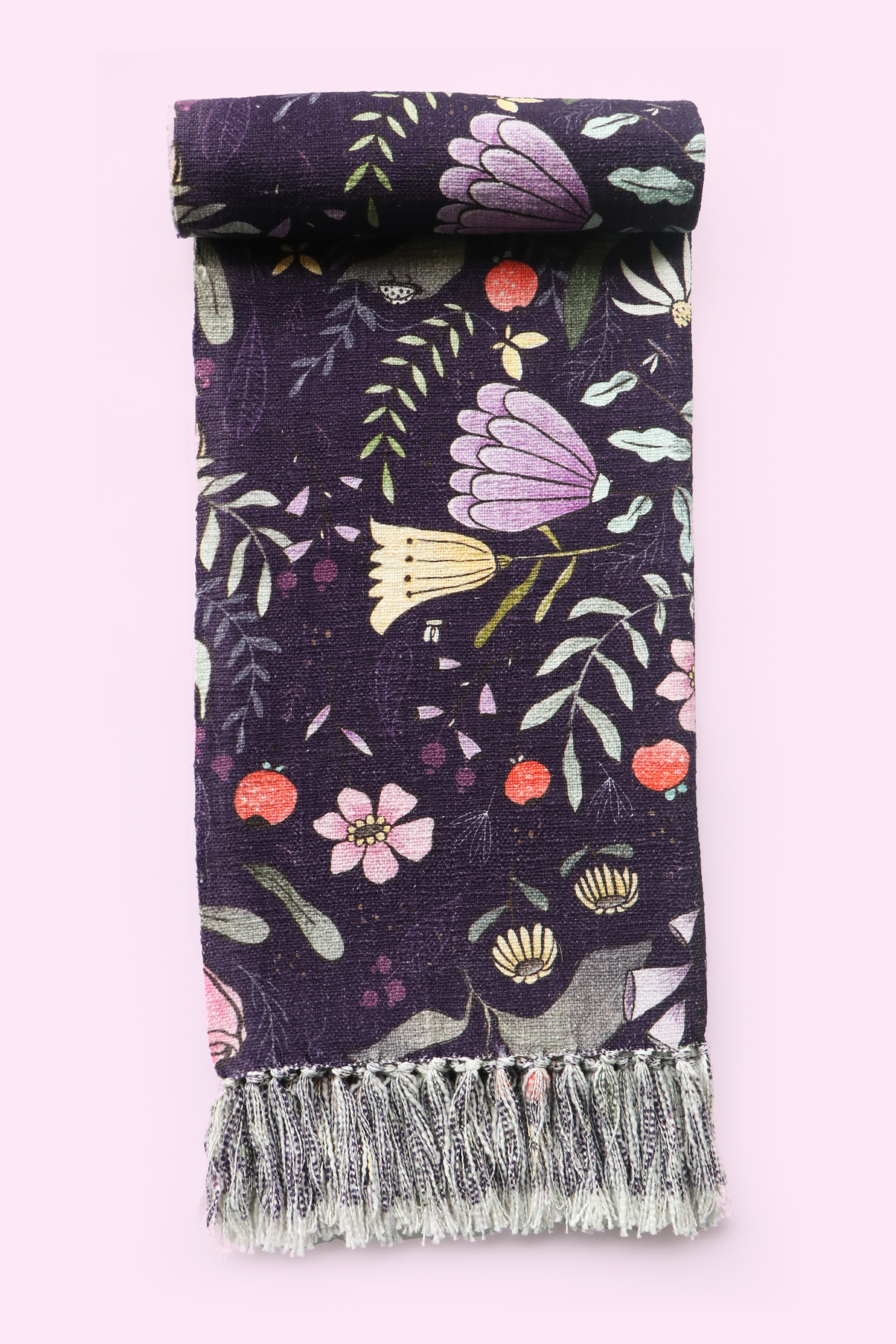 Purple Floral Throw