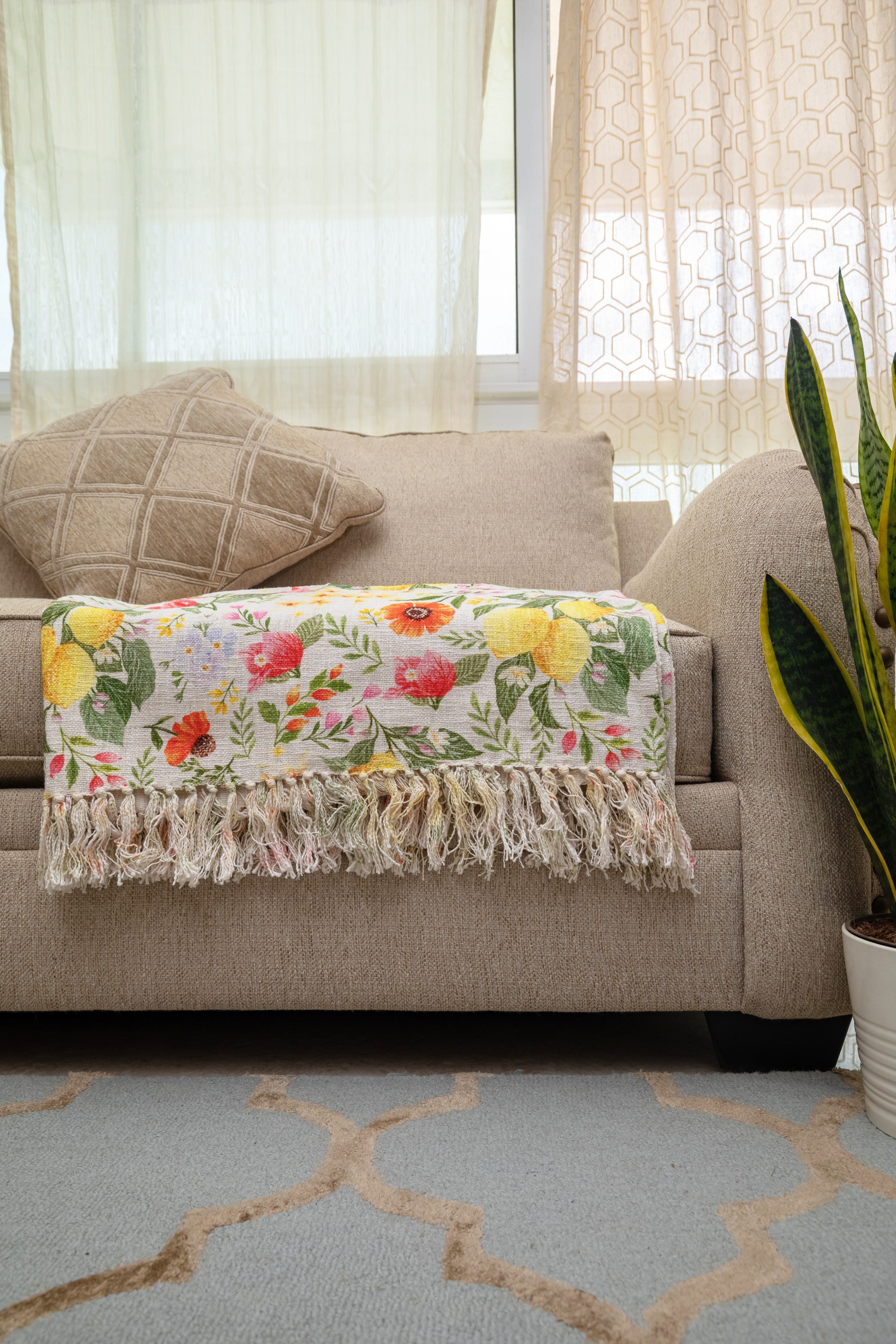 Lemon Bougainvilla Throw