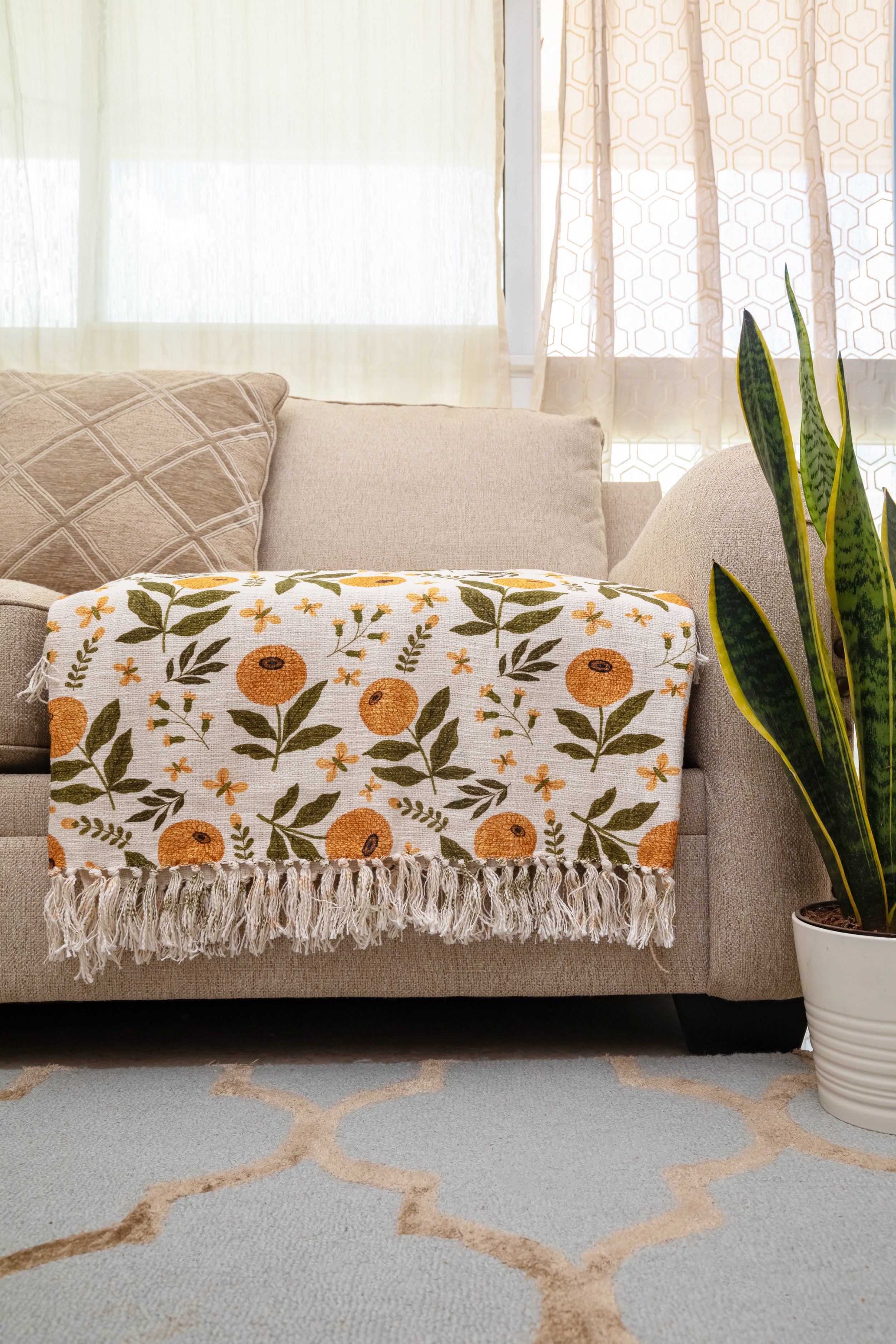 Ochre Bloom Throw