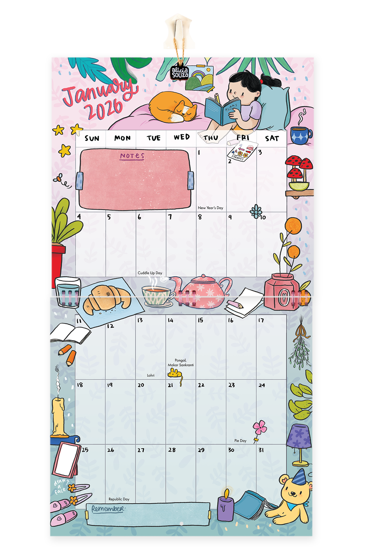 2026 Everyday Happiness Wall Calendar