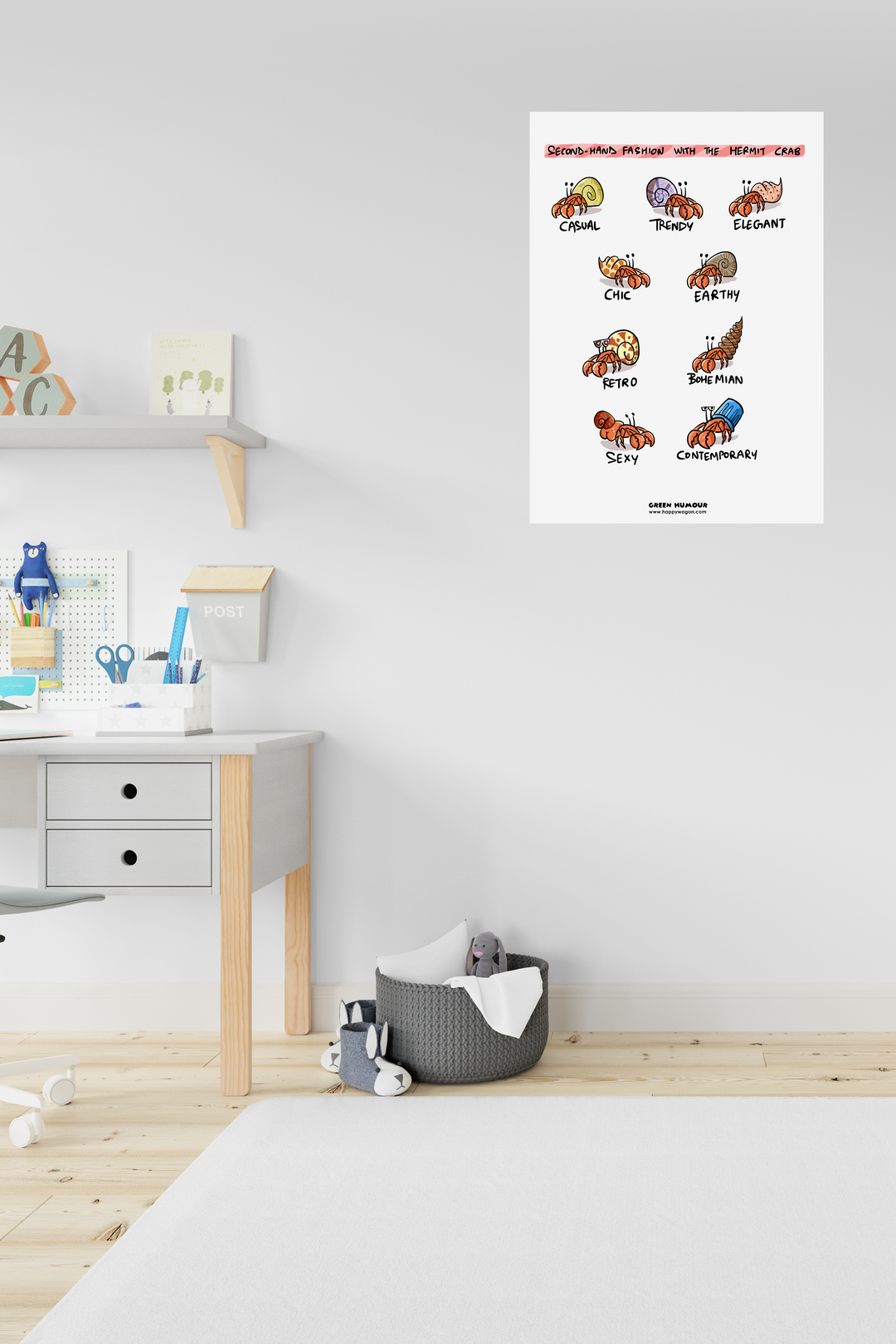 Hermit Crab Fashion Non Tearable Poster