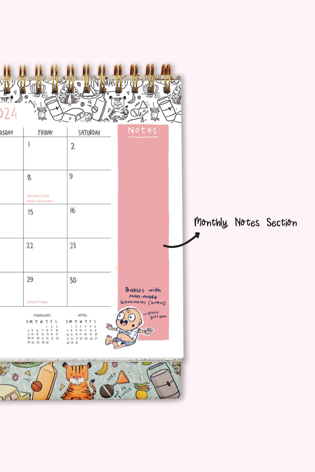 2024 Endearing Desk Calendar