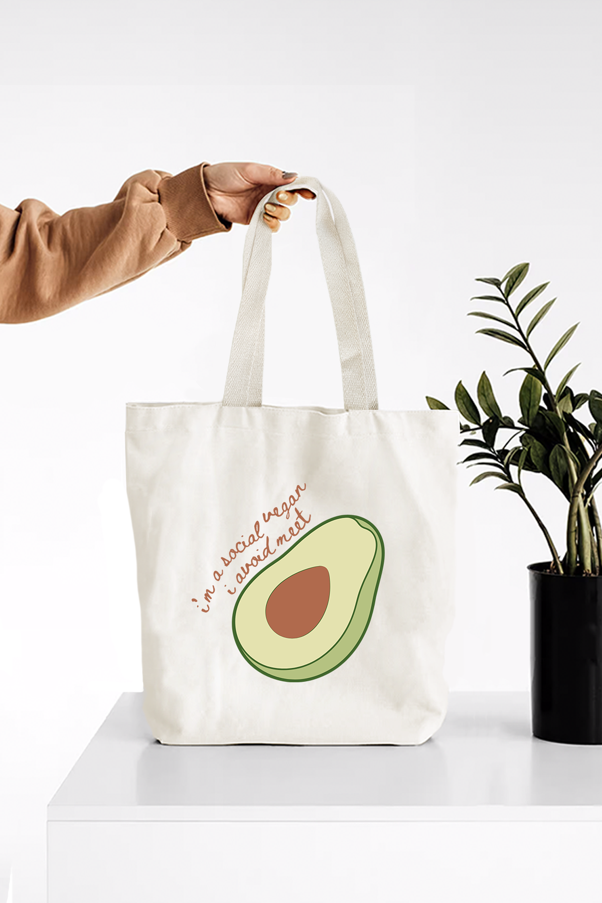 I am Socially Vegan I Avoid Meet Tote Bag