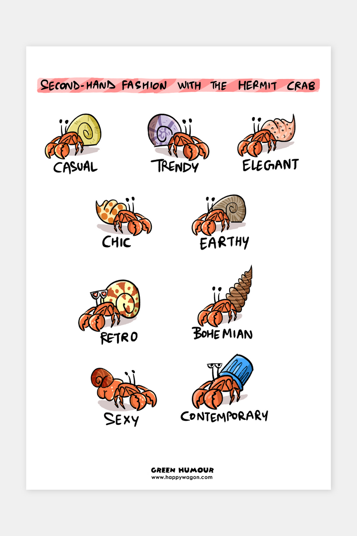 Hermit Crab Fashion Non Tearable Poster