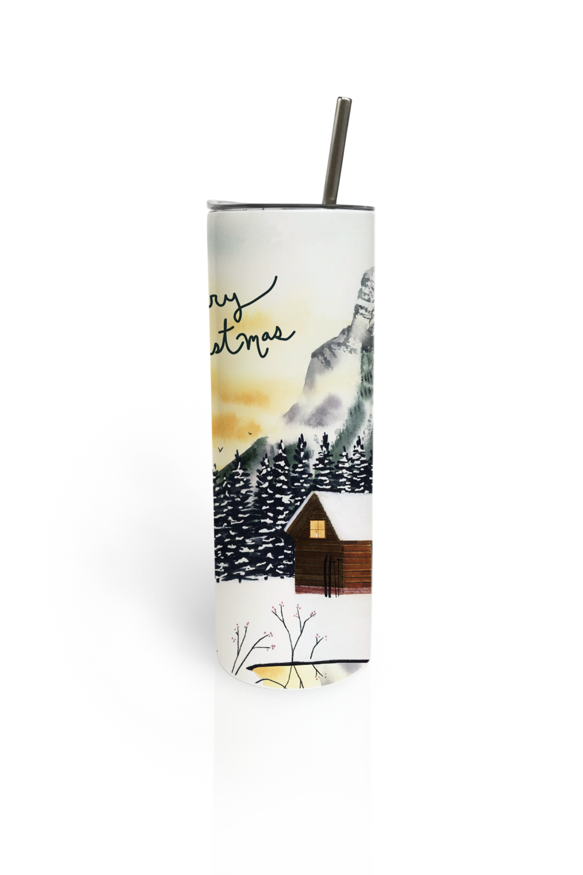 Mountain Christmas Tumbler Bottle
