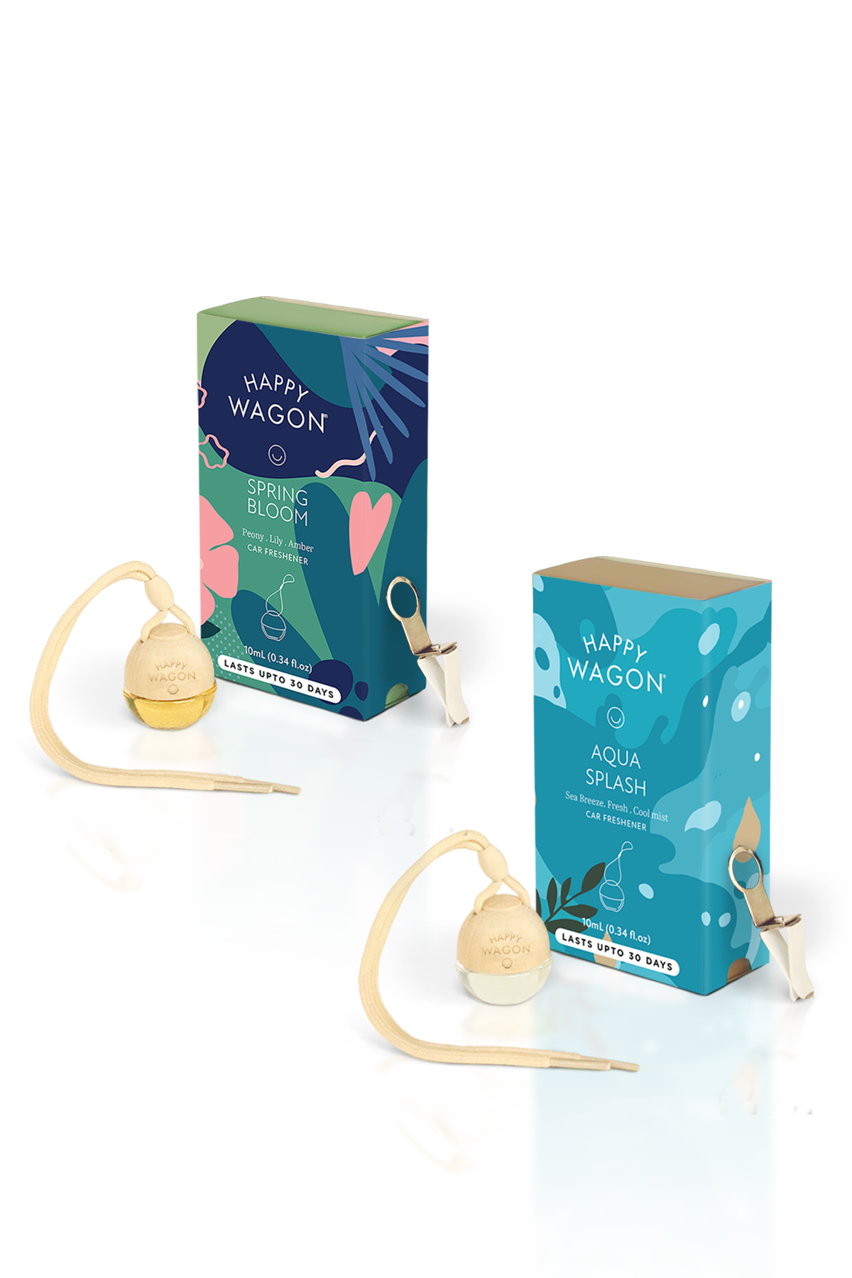 Car Freshener - Set of 2 - Aqua + Spring Bloom
