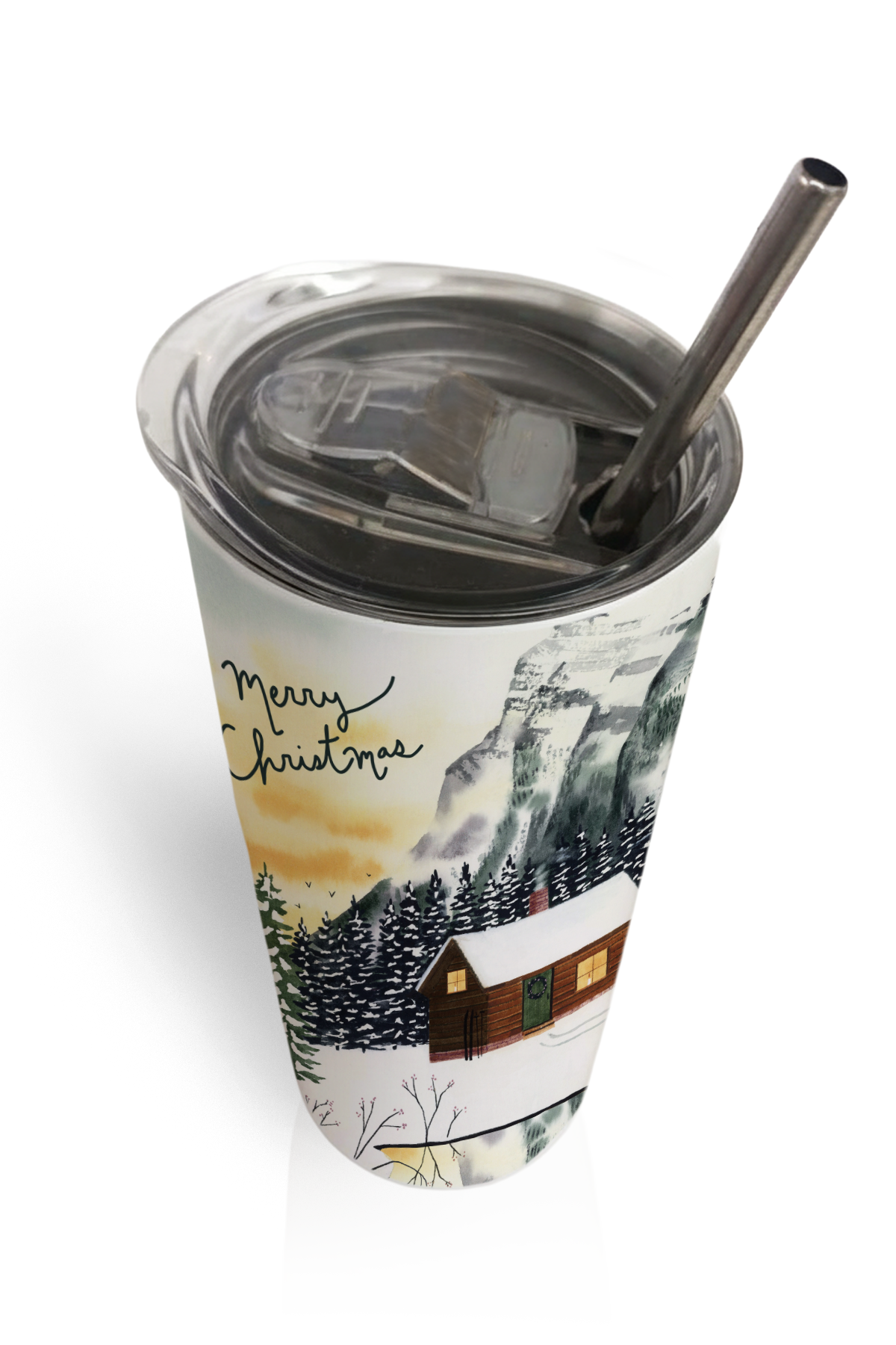 Mountain Christmas Tumbler Bottle